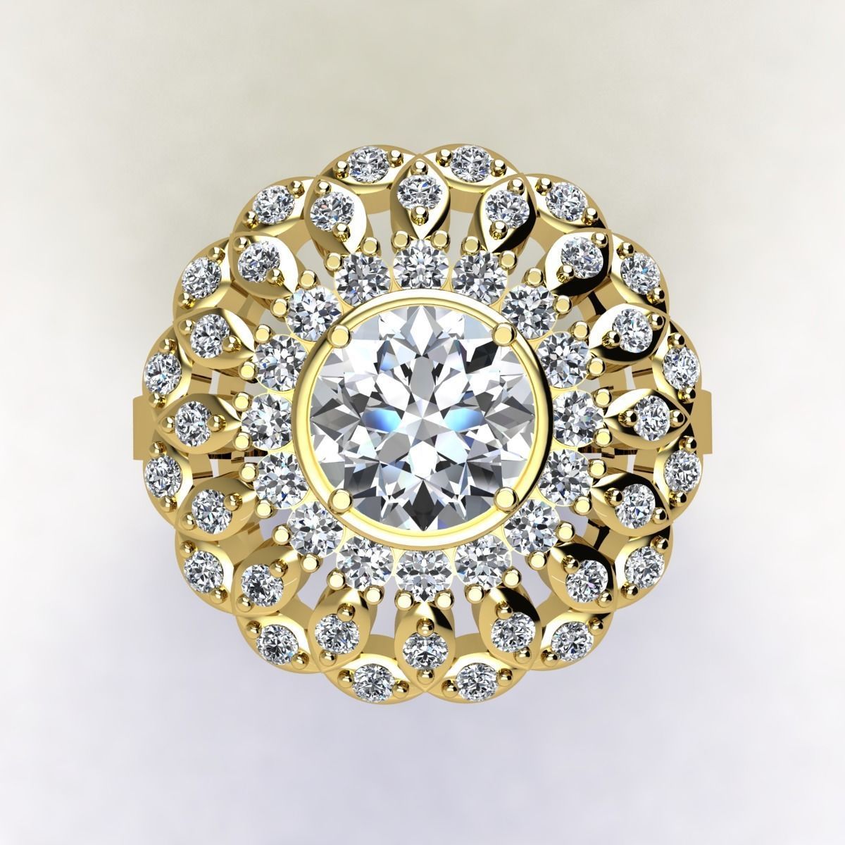 Big Woman Fancy Ring 3d Print Model 3D print model_3