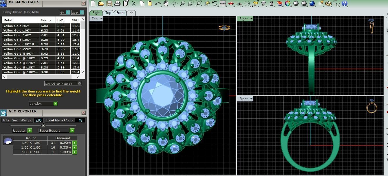 Big Woman Fancy Ring 3d Print Model 3D print model_7