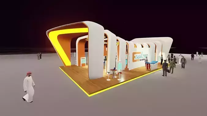 3d Exhibition Booth Design Render was made by Lumion