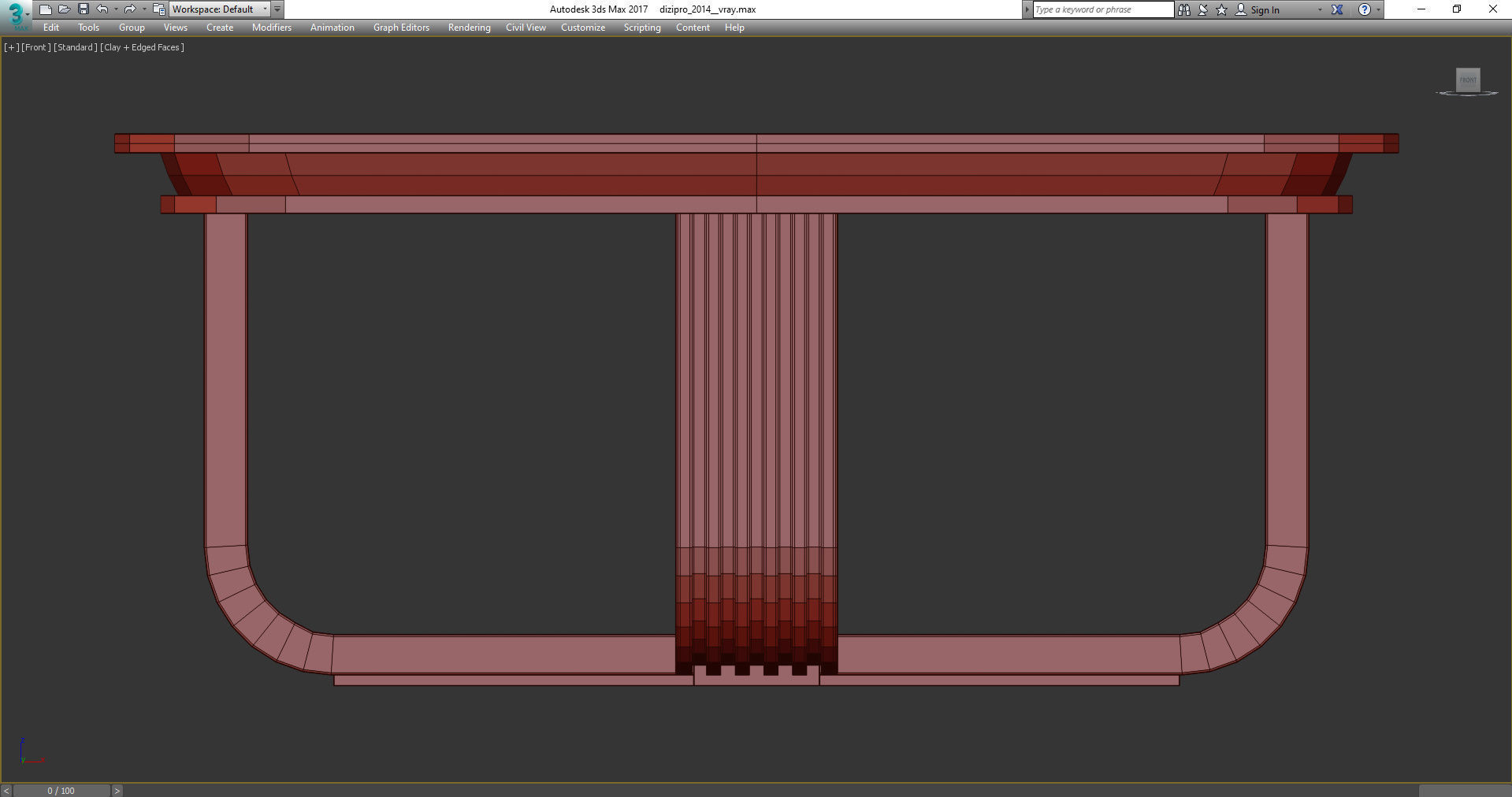 Arredamenti WHITE AND GOLD SQUARE COFFEE TABLE 3d model Low-poly 3D model_2