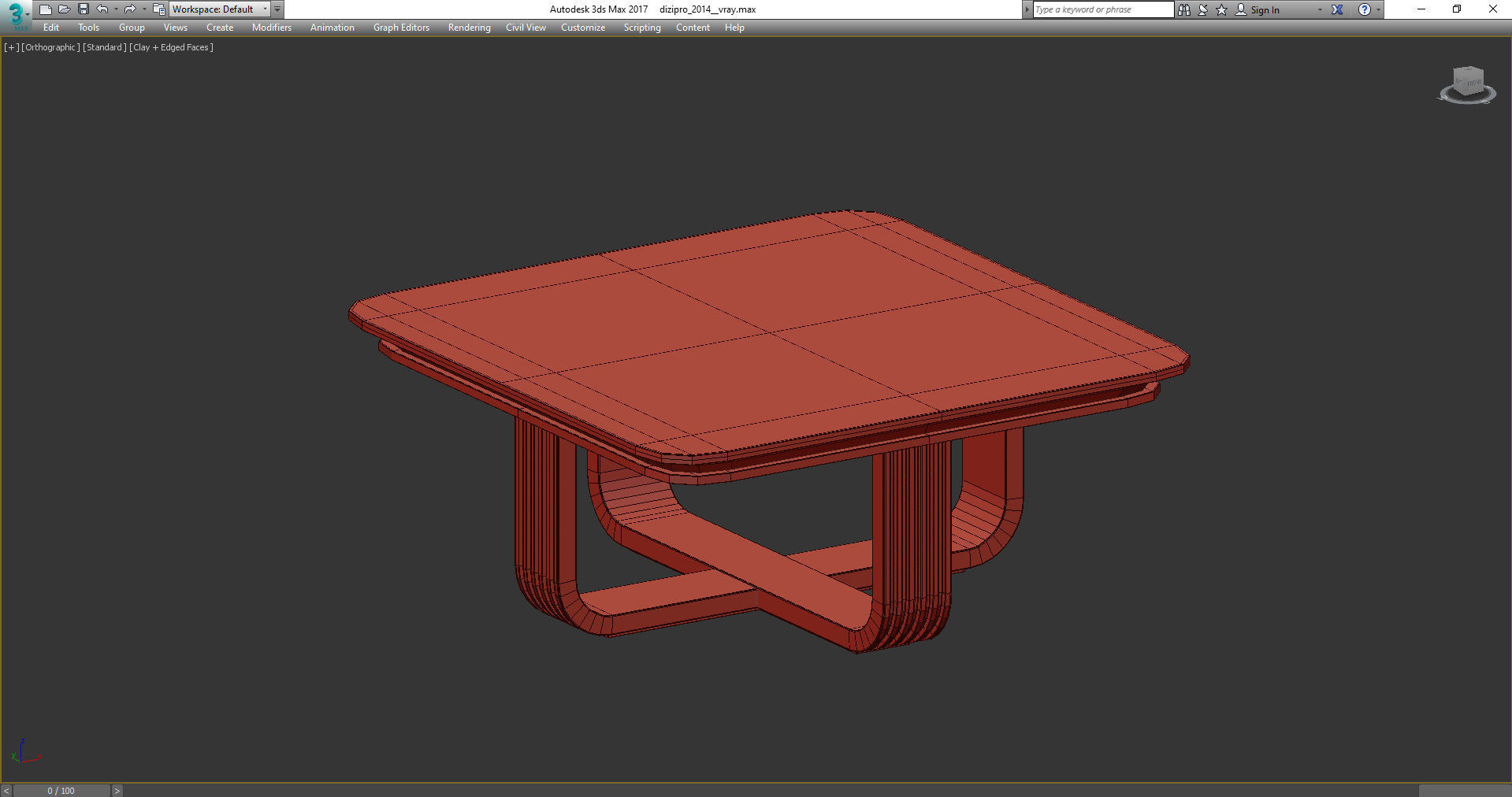 Arredamenti WHITE AND GOLD SQUARE COFFEE TABLE 3d model Low-poly 3D model_3