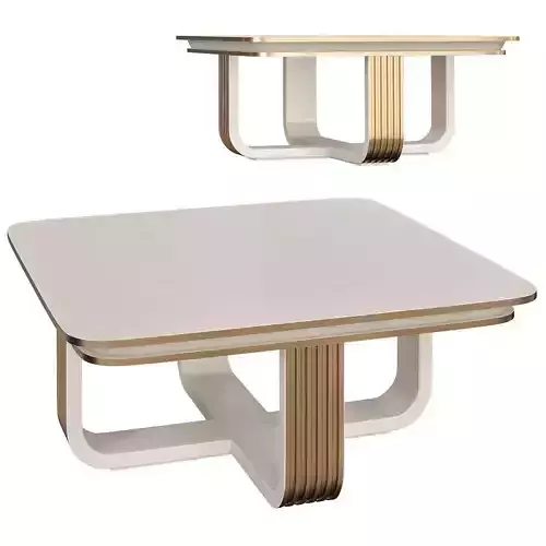 Arredamenti WHITE AND GOLD SQUARE COFFEE TABLE 3d model