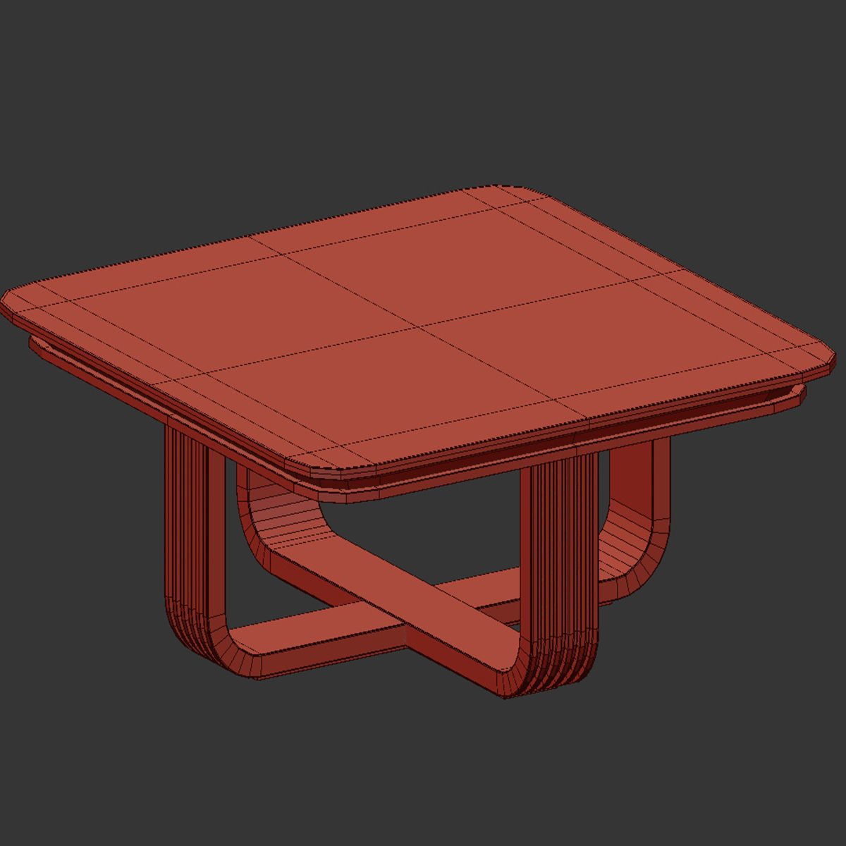 Arredamenti WHITE AND GOLD SQUARE COFFEE TABLE 3d model Low-poly 3D model_1