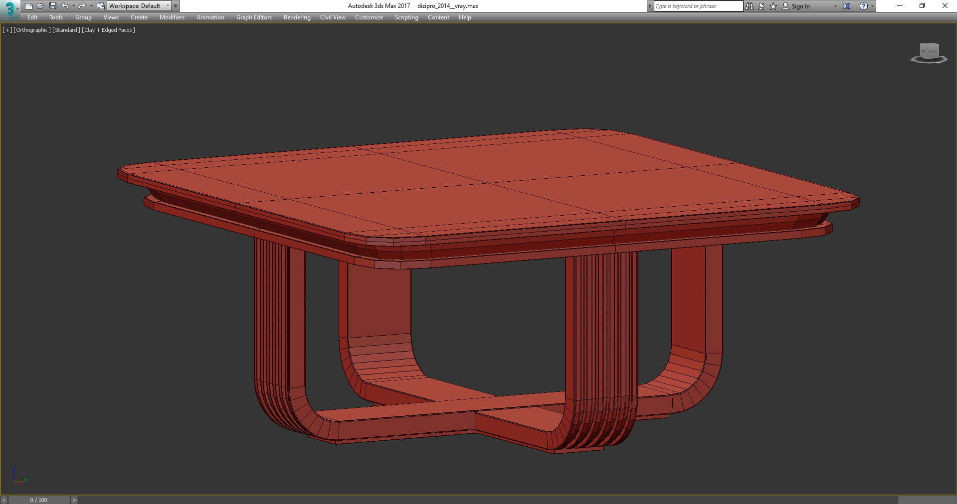 Arredamenti WHITE AND GOLD SQUARE COFFEE TABLE 3d model Low-poly 3D model_4