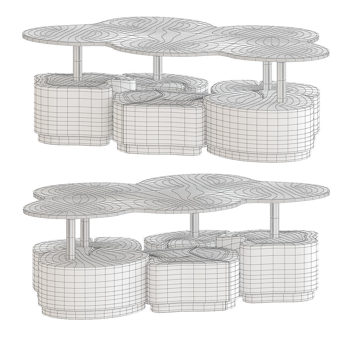 Woodart Cortina WOODART COFFEE TABLE 3d model Low-poly 3D model_1