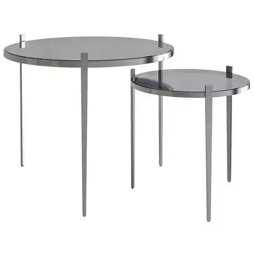 Abhika SET OF 2 GLASS ROUND COFFEE TABLES 3d model