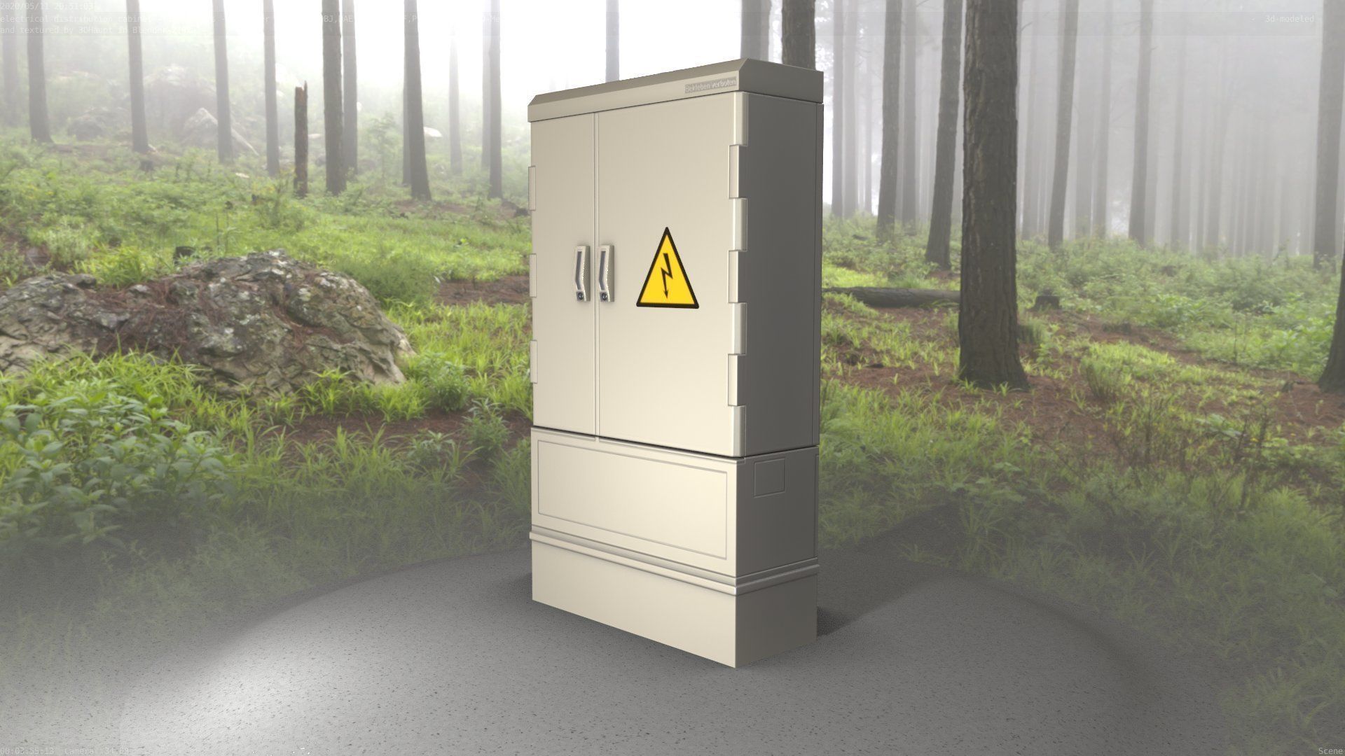 Electrical Distribution Cabinet 57 Low-poly 3D model_53