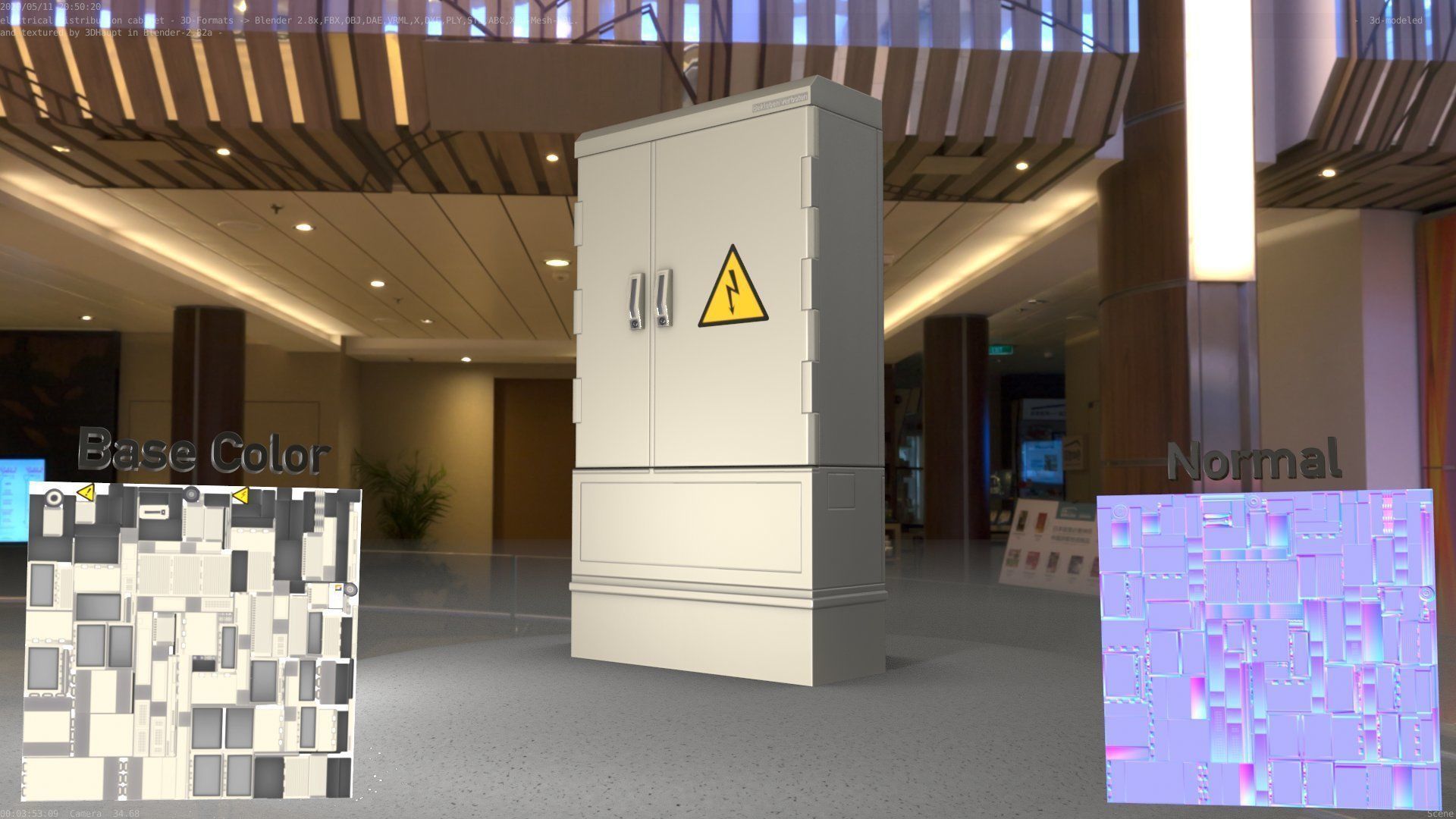 Electrical Distribution Cabinet 57 Low-poly 3D model_1