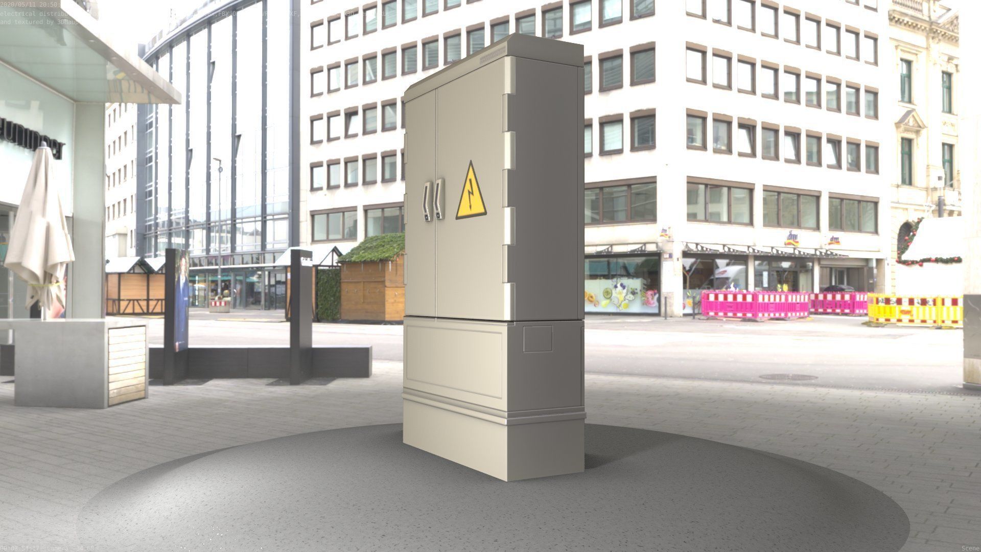 Electrical Distribution Cabinet 57 Low-poly 3D model_33