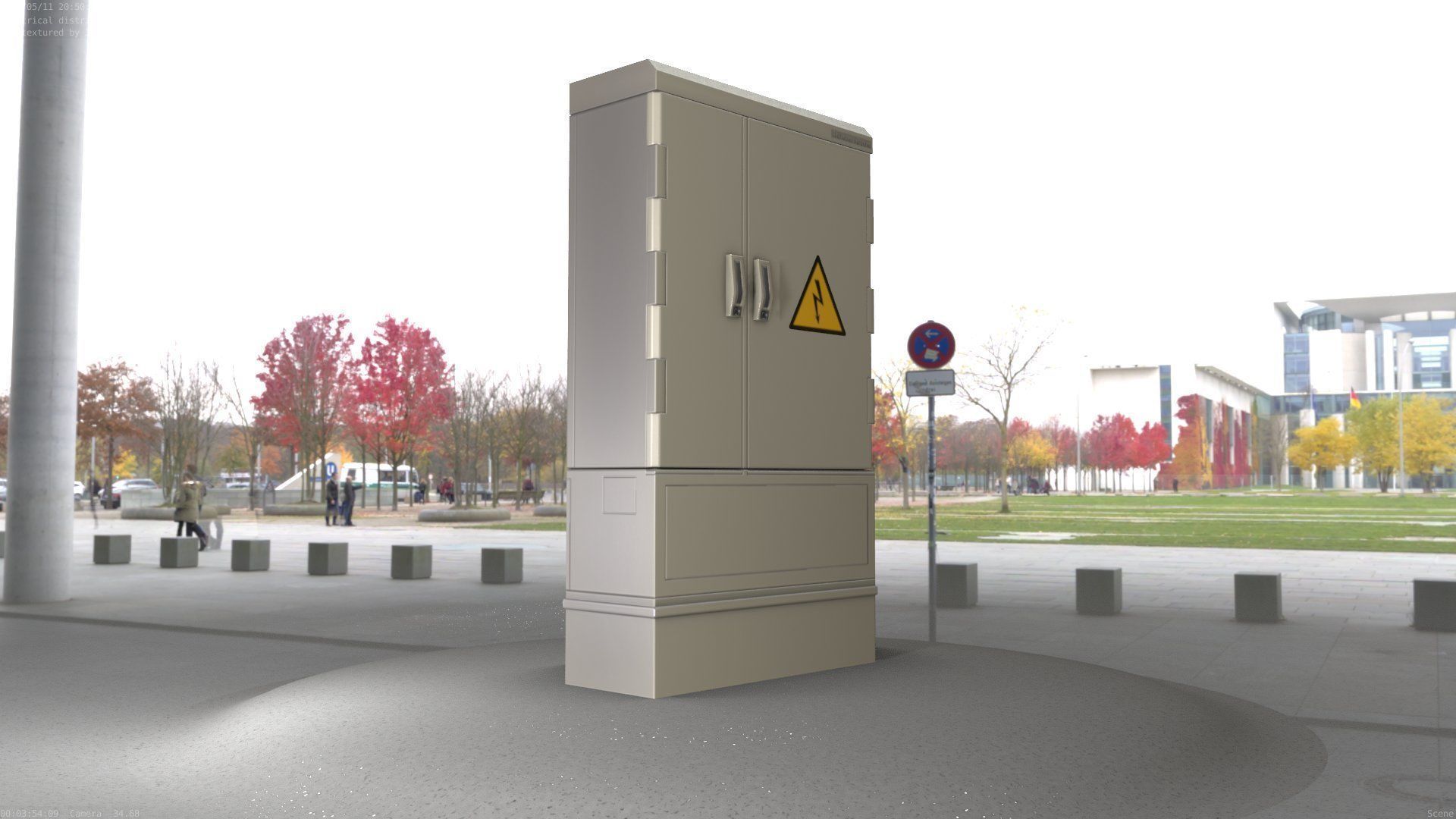 Electrical Distribution Cabinet 57 Low-poly 3D model_25