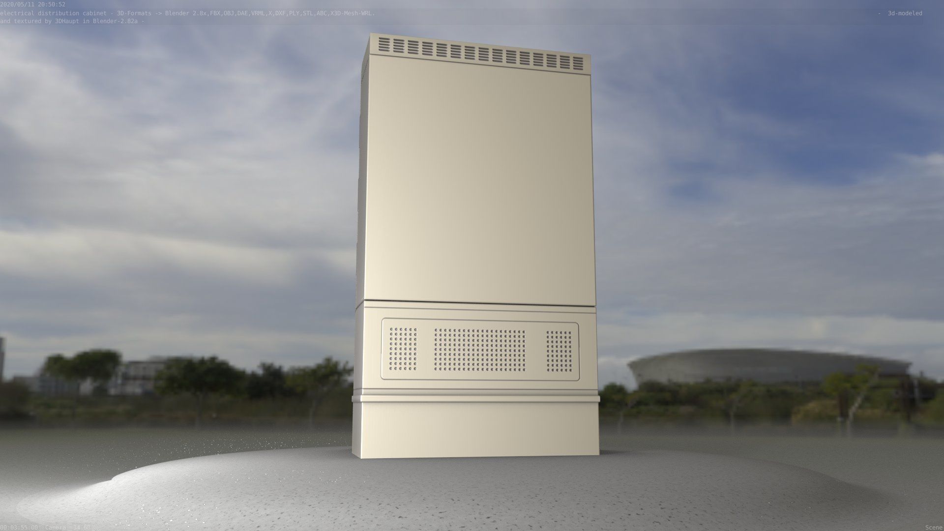 Electrical Distribution Cabinet 57 Low-poly 3D model_40