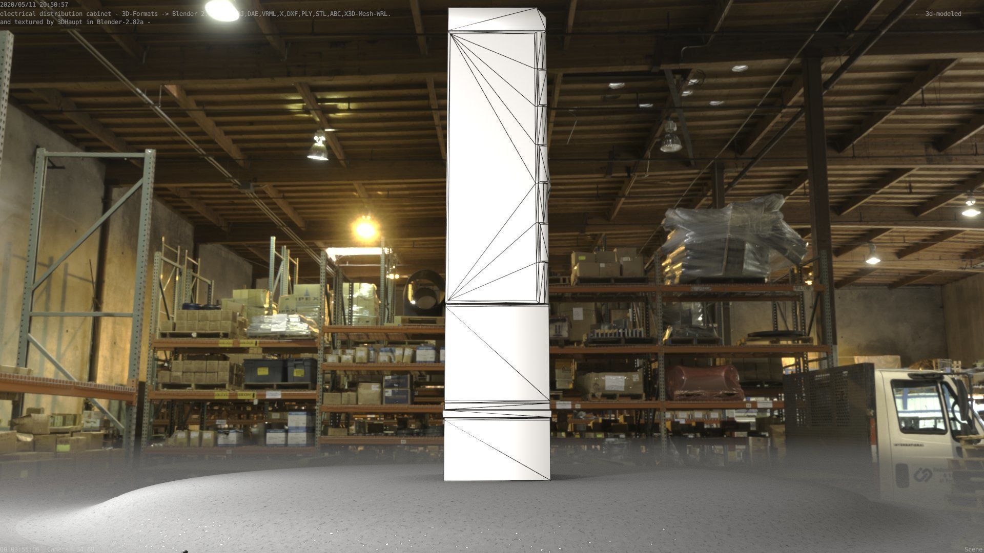 Electrical Distribution Cabinet 57 Low-poly 3D model_46