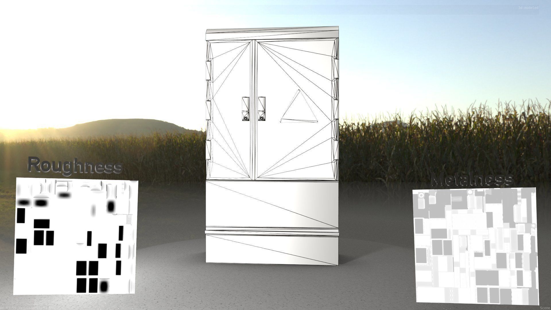 Electrical Distribution Cabinet 57 Low-poly 3D model_51