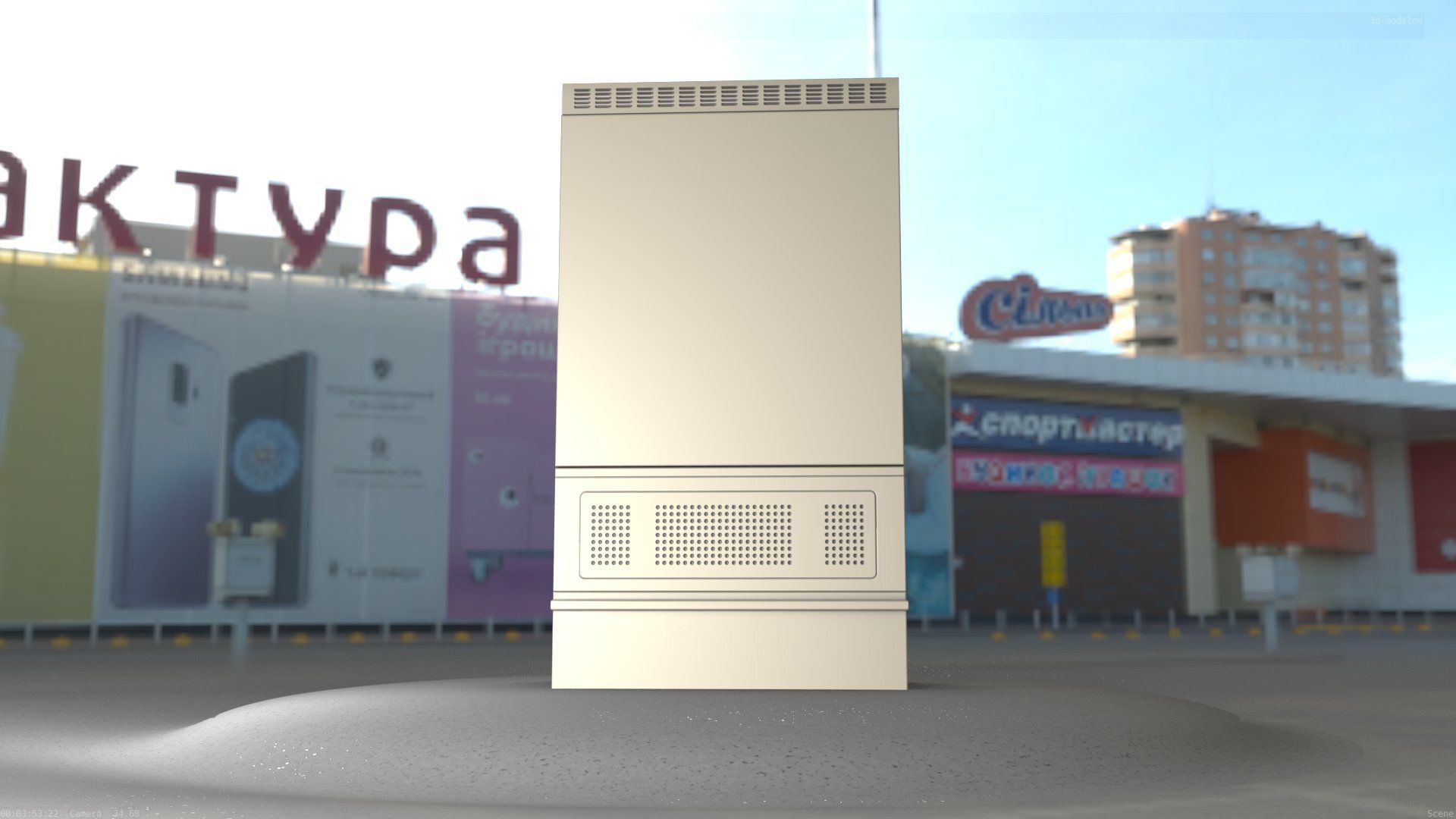 Electrical Distribution Cabinet 57 Low-poly 3D model_14