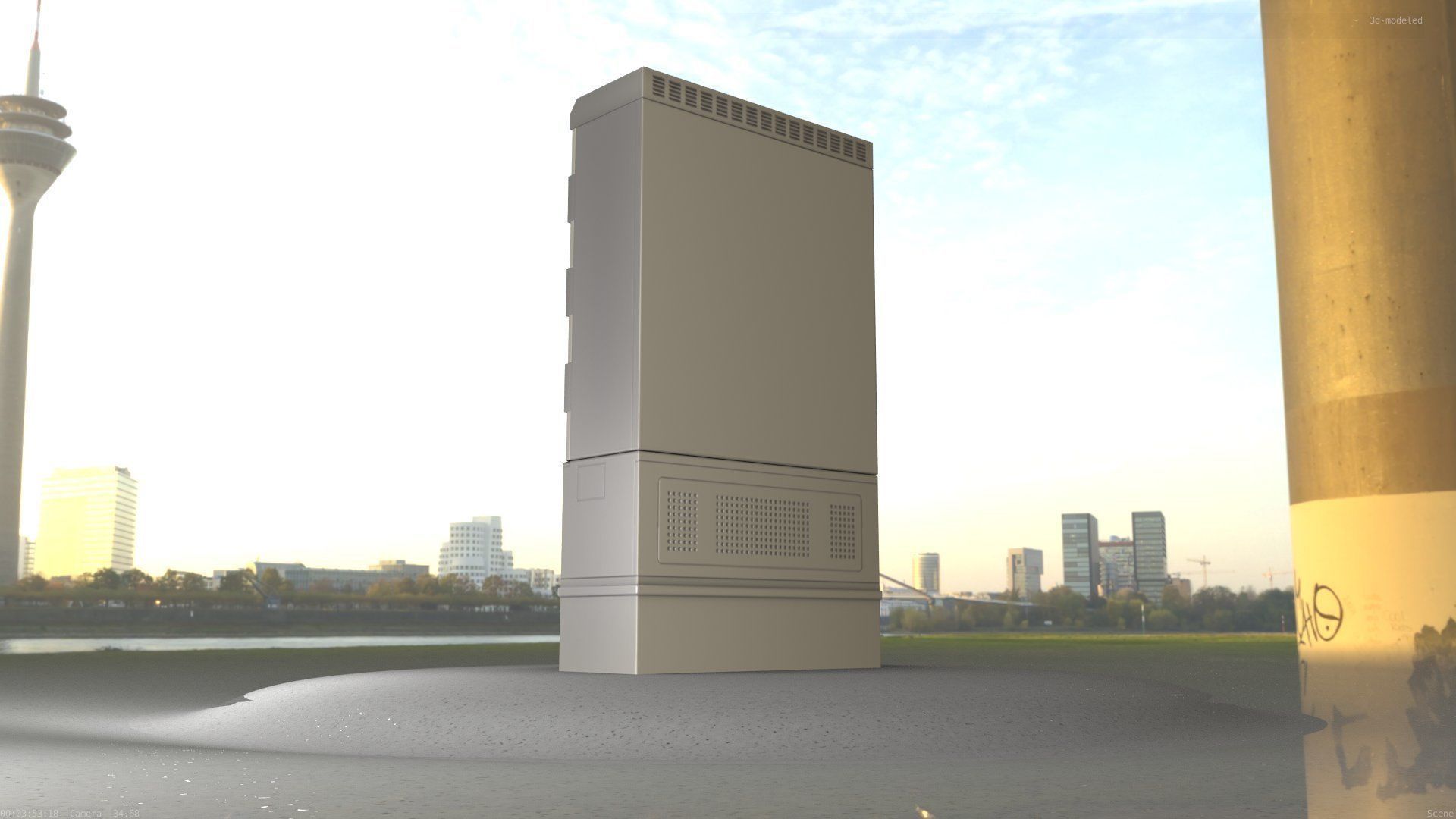 Electrical Distribution Cabinet 57 Low-poly 3D model_10