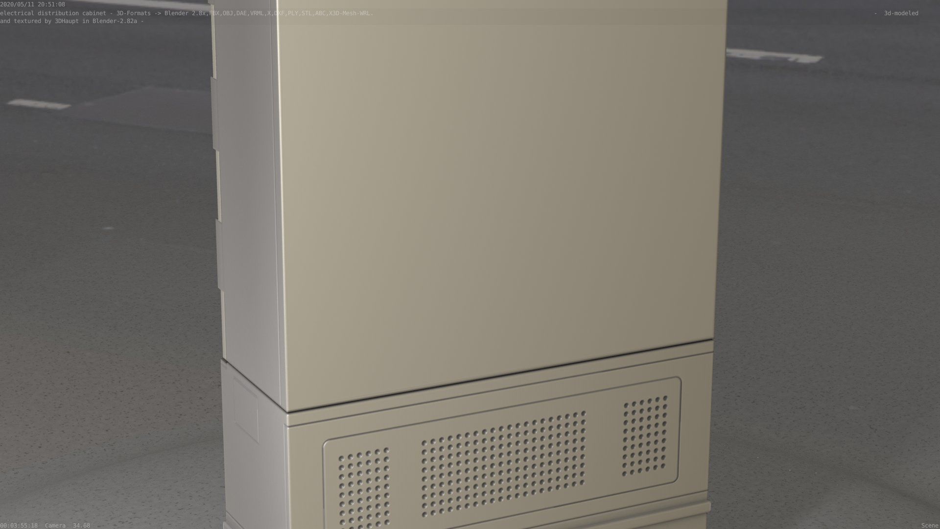 Electrical Distribution Cabinet 57 Low-poly 3D model_58