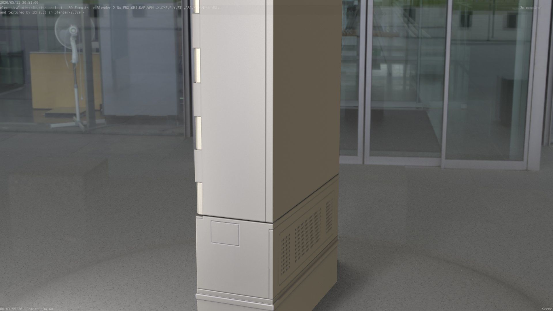 Electrical Distribution Cabinet 57 Low-poly 3D model_56