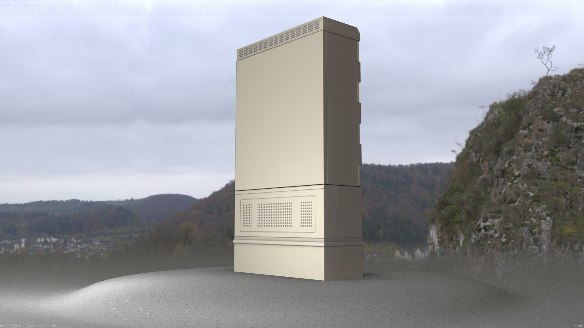 Electrical Distribution Cabinet 57 Low-poly 3D model_18