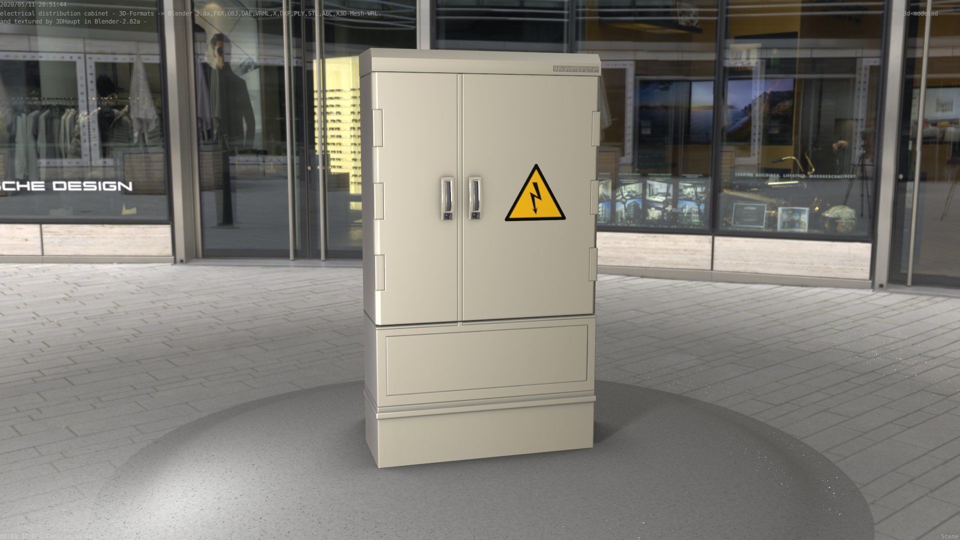 Electrical Distribution Cabinet 57 Low-poly 3D model_95