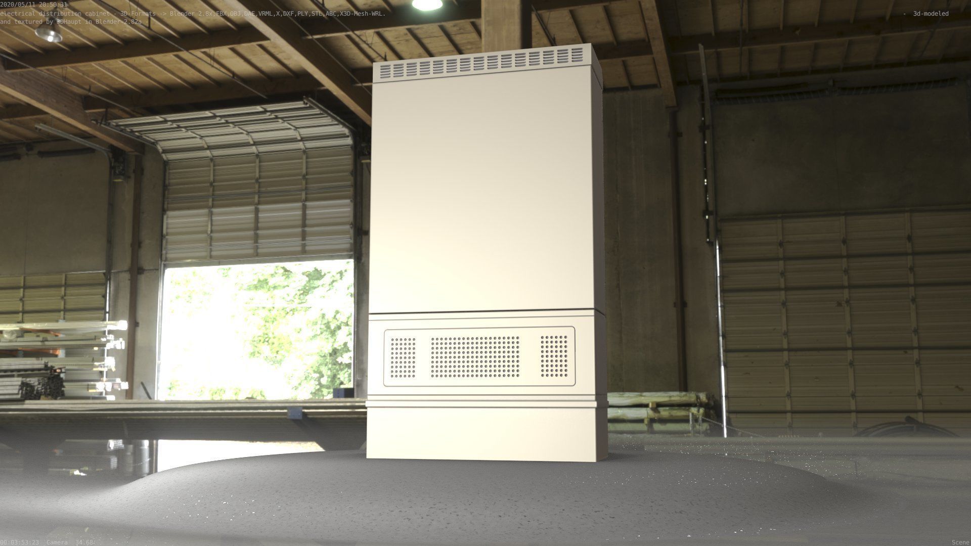 Electrical Distribution Cabinet 57 Low-poly 3D model_15