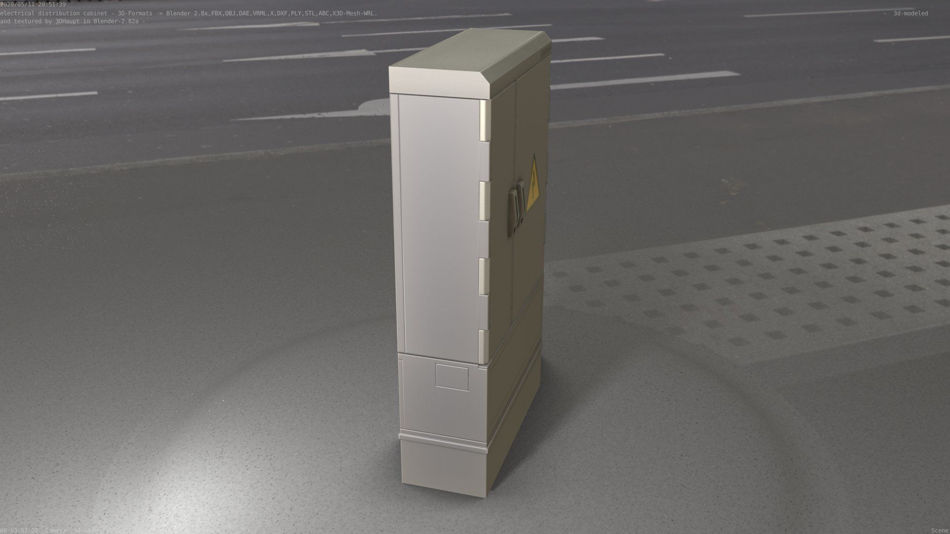 Electrical Distribution Cabinet 57 Low-poly 3D model_90