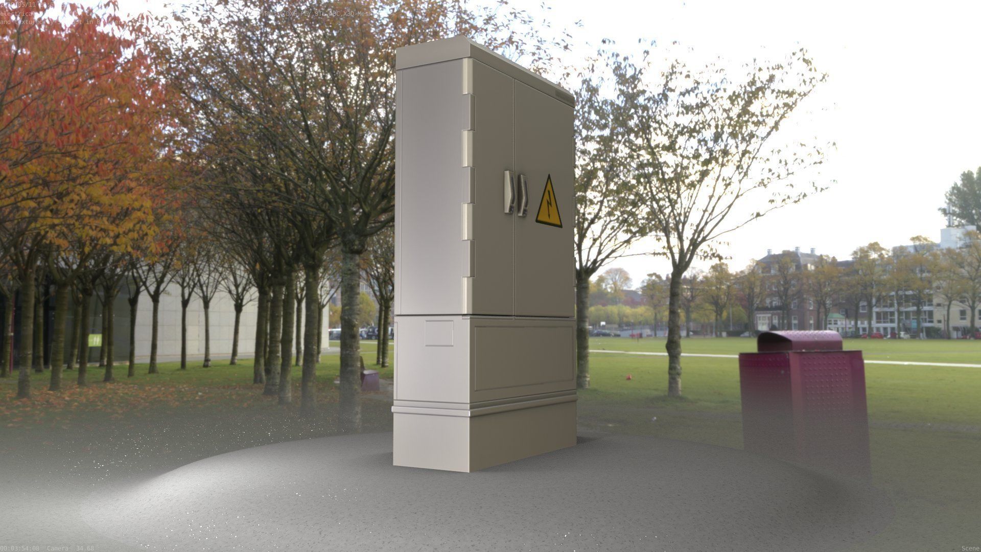 Electrical Distribution Cabinet 57 Low-poly 3D model_24