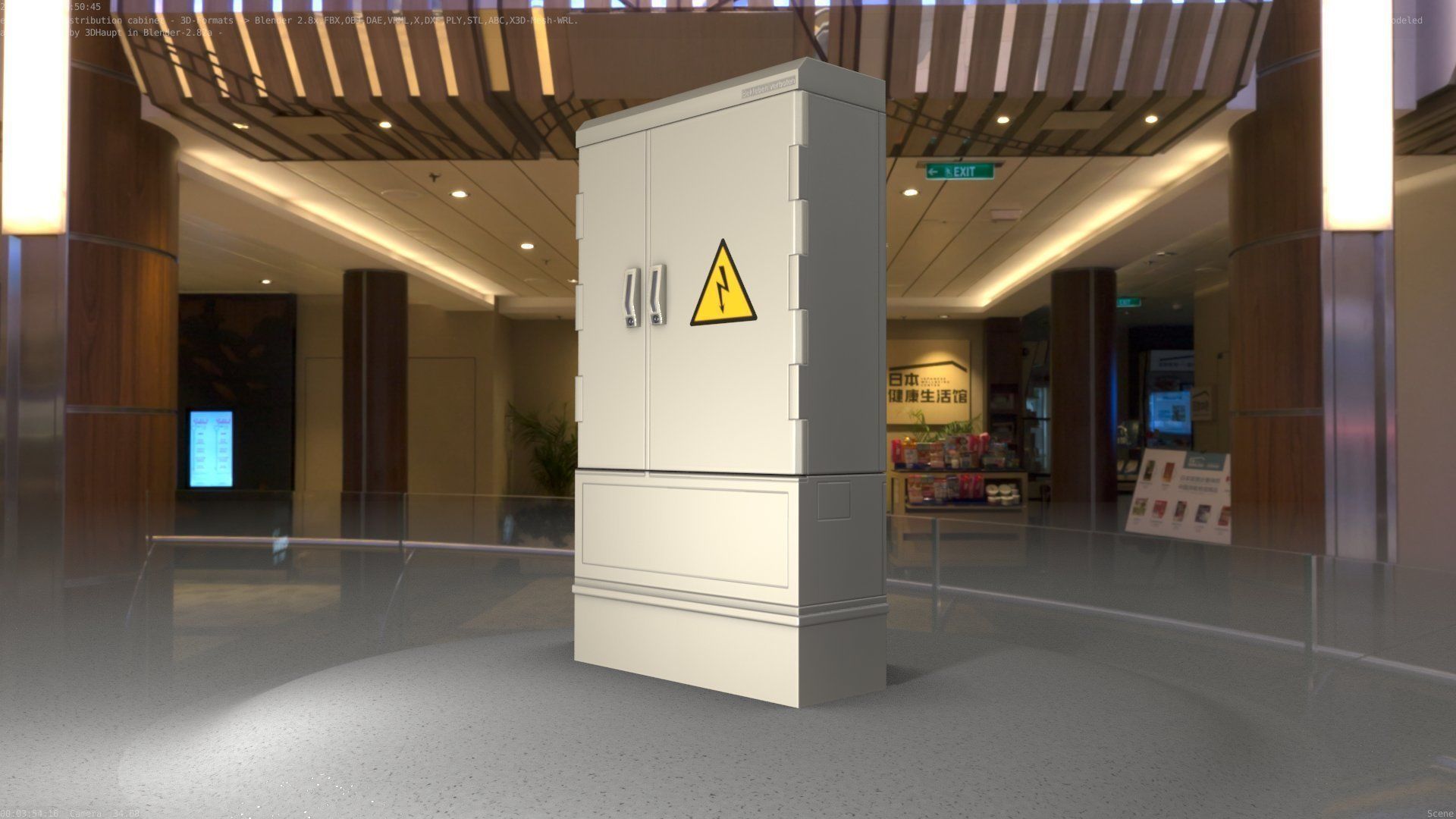 Electrical Distribution Cabinet 57 Low-poly 3D model_32