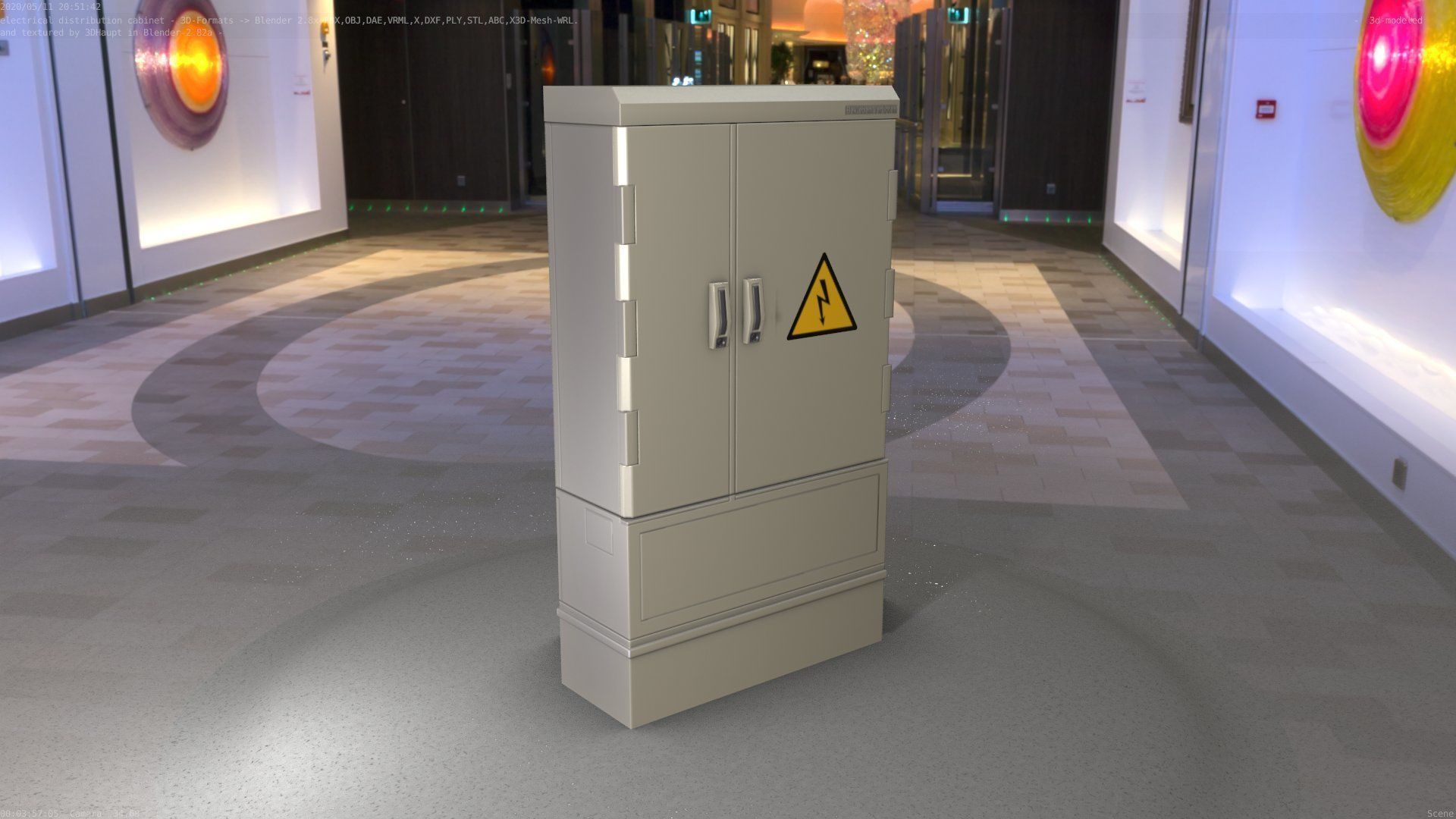 Electrical Distribution Cabinet 57 Low-poly 3D model_93