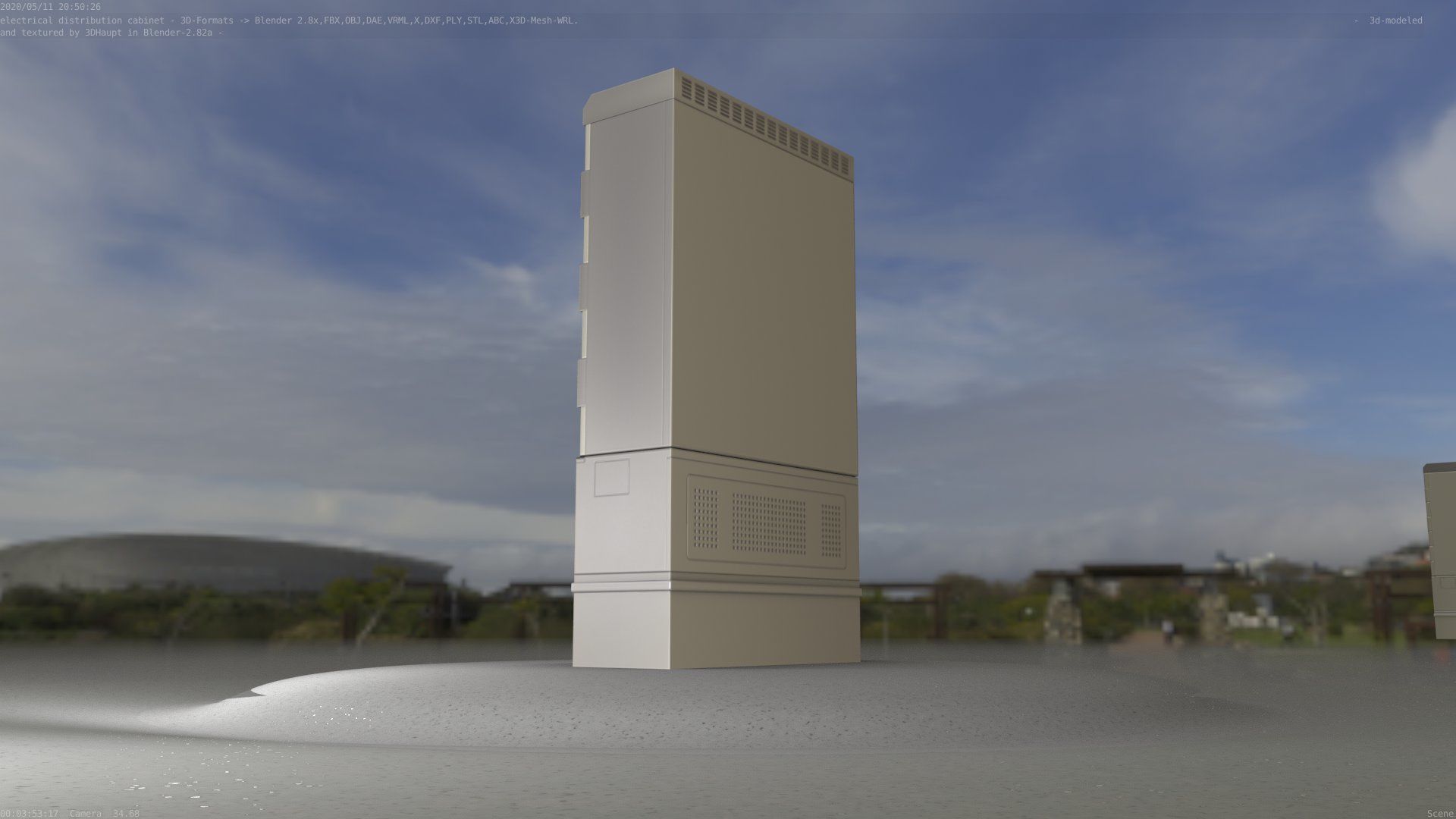 Electrical Distribution Cabinet 57 Low-poly 3D model_9