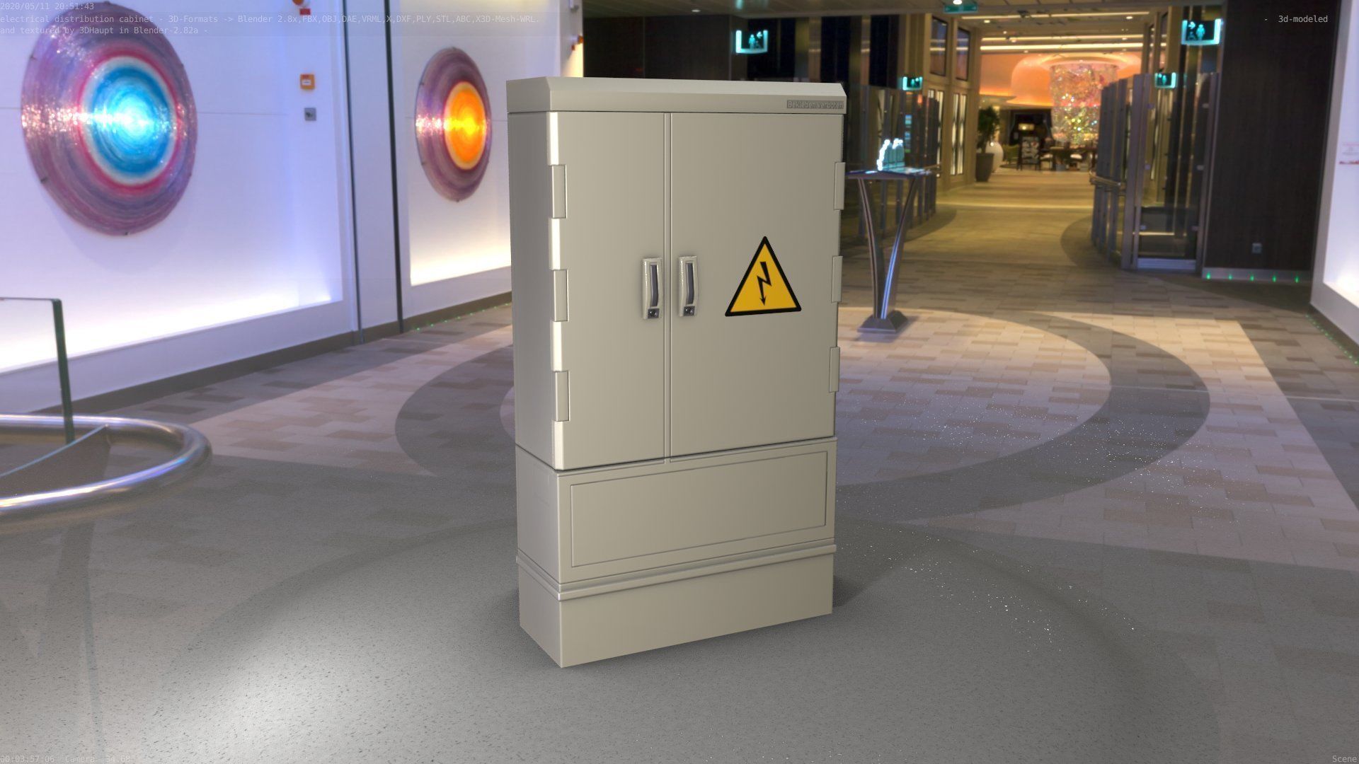 Electrical Distribution Cabinet 57 Low-poly 3D model_94