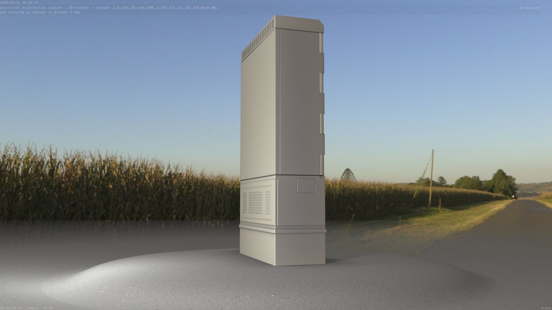 Electrical Distribution Cabinet 57 Low-poly 3D model_20