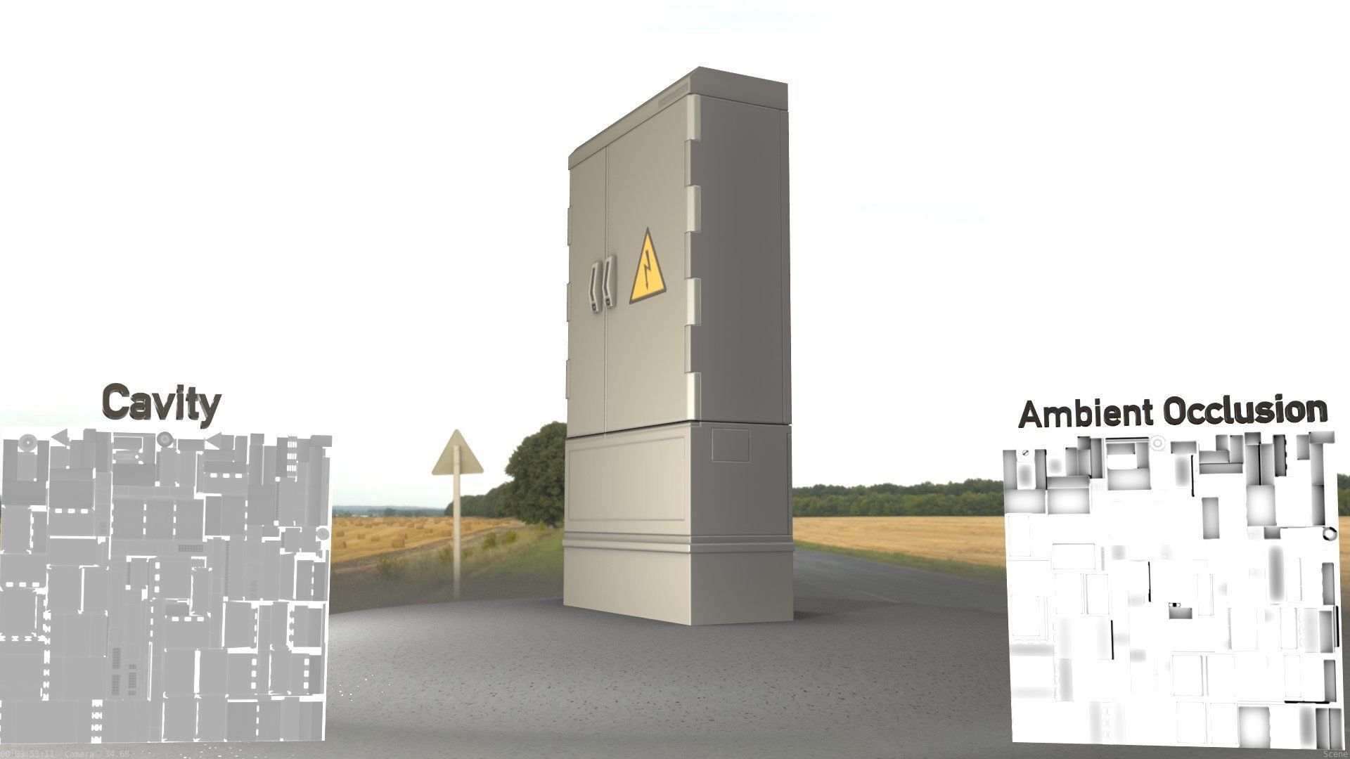 Electrical Distribution Cabinet 57 Low-poly 3D model_3