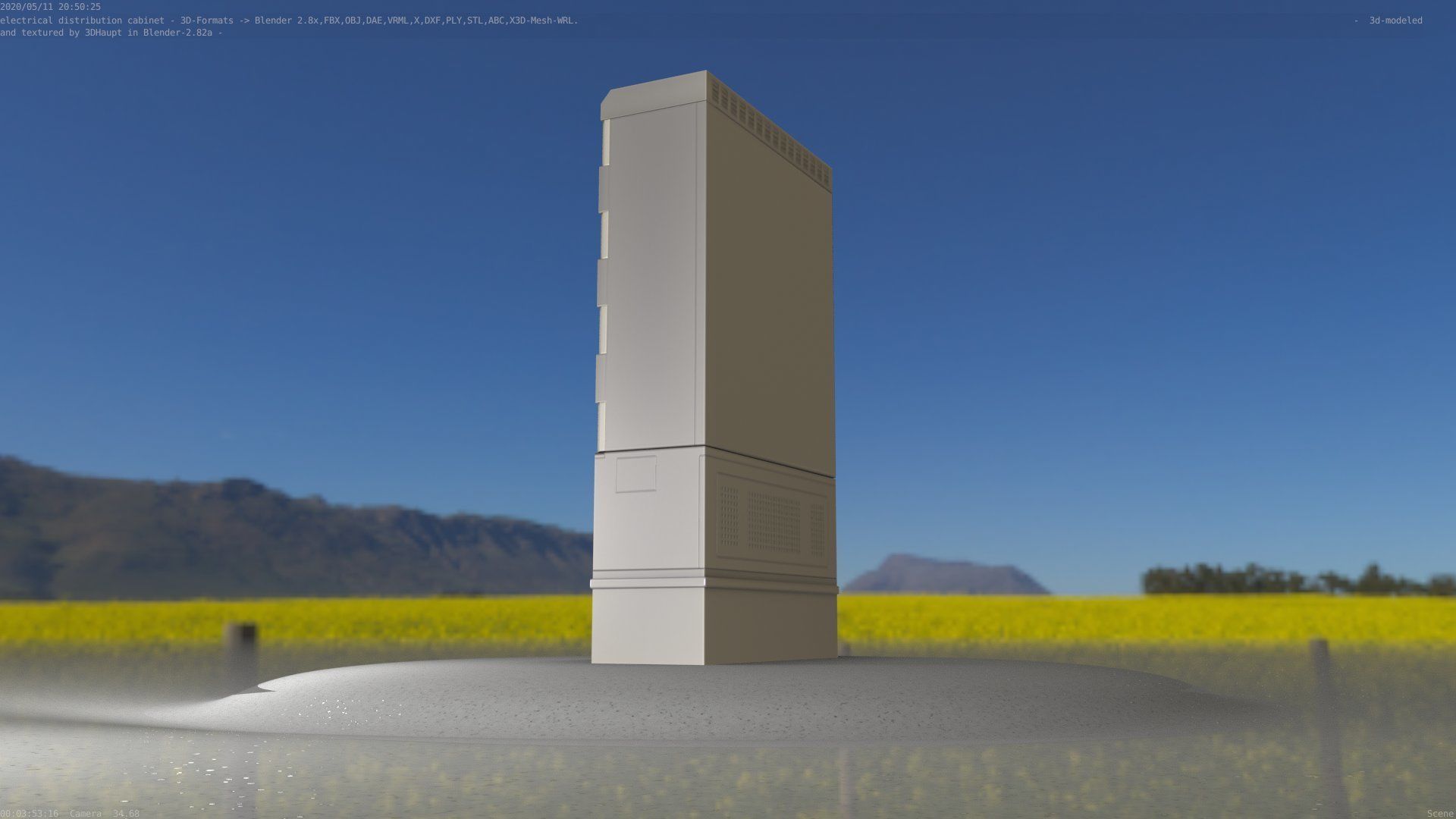 Electrical Distribution Cabinet 57 Low-poly 3D model_8