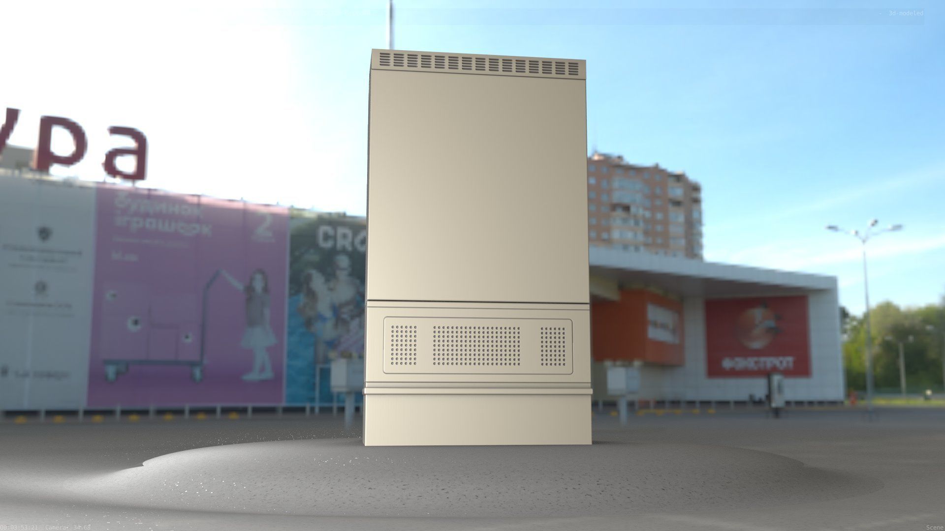 Electrical Distribution Cabinet 57 Low-poly 3D model_13