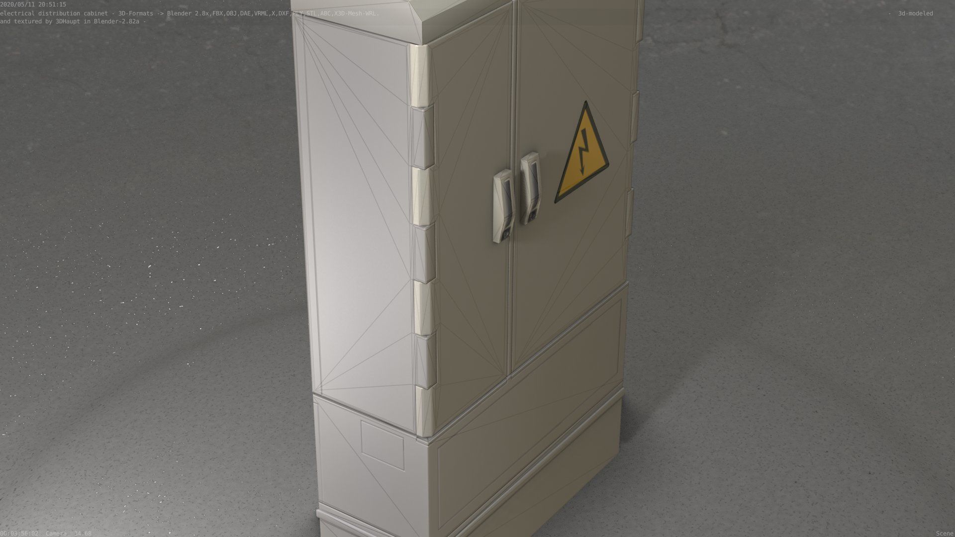 Electrical Distribution Cabinet 57 Low-poly 3D model_66