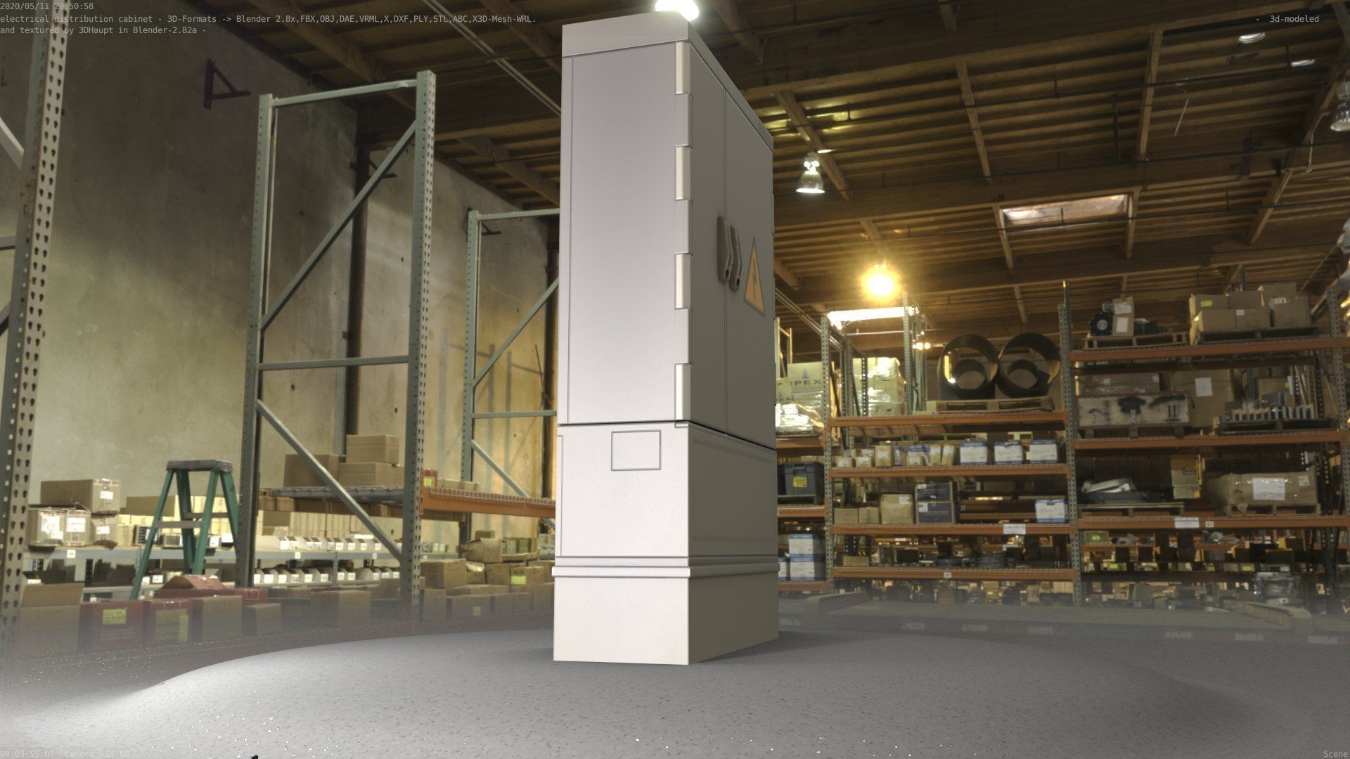 Electrical Distribution Cabinet 57 Low-poly 3D model_47