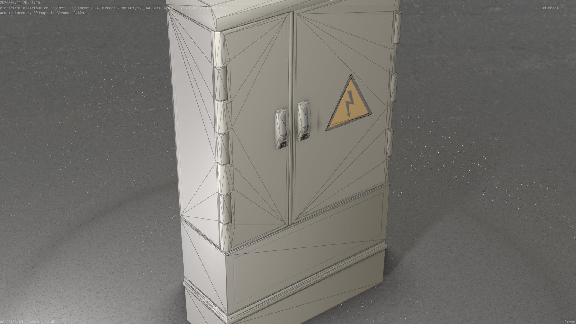 Electrical Distribution Cabinet 57 Low-poly 3D model_67
