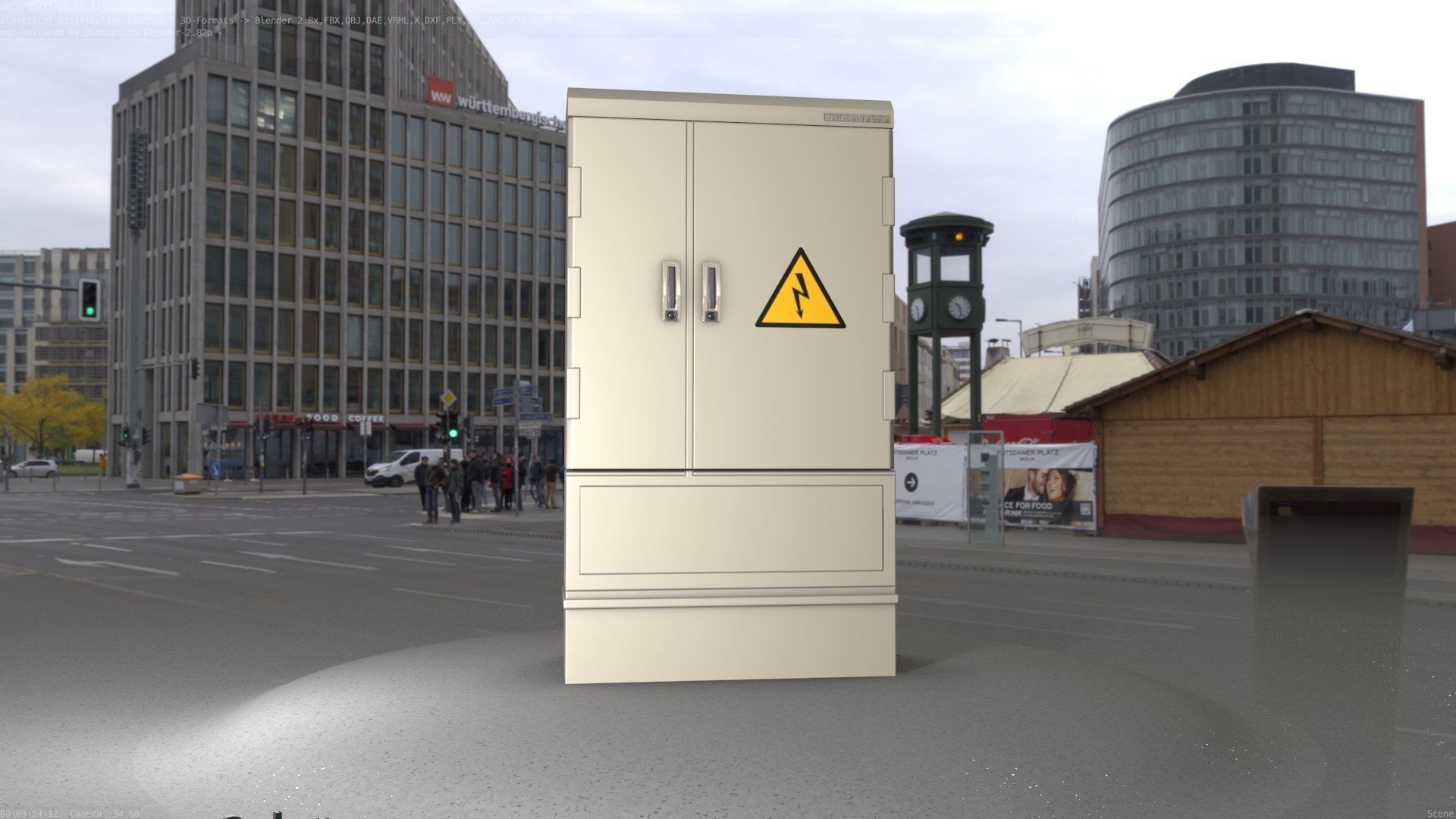 Electrical Distribution Cabinet 57 Low-poly 3D model_28