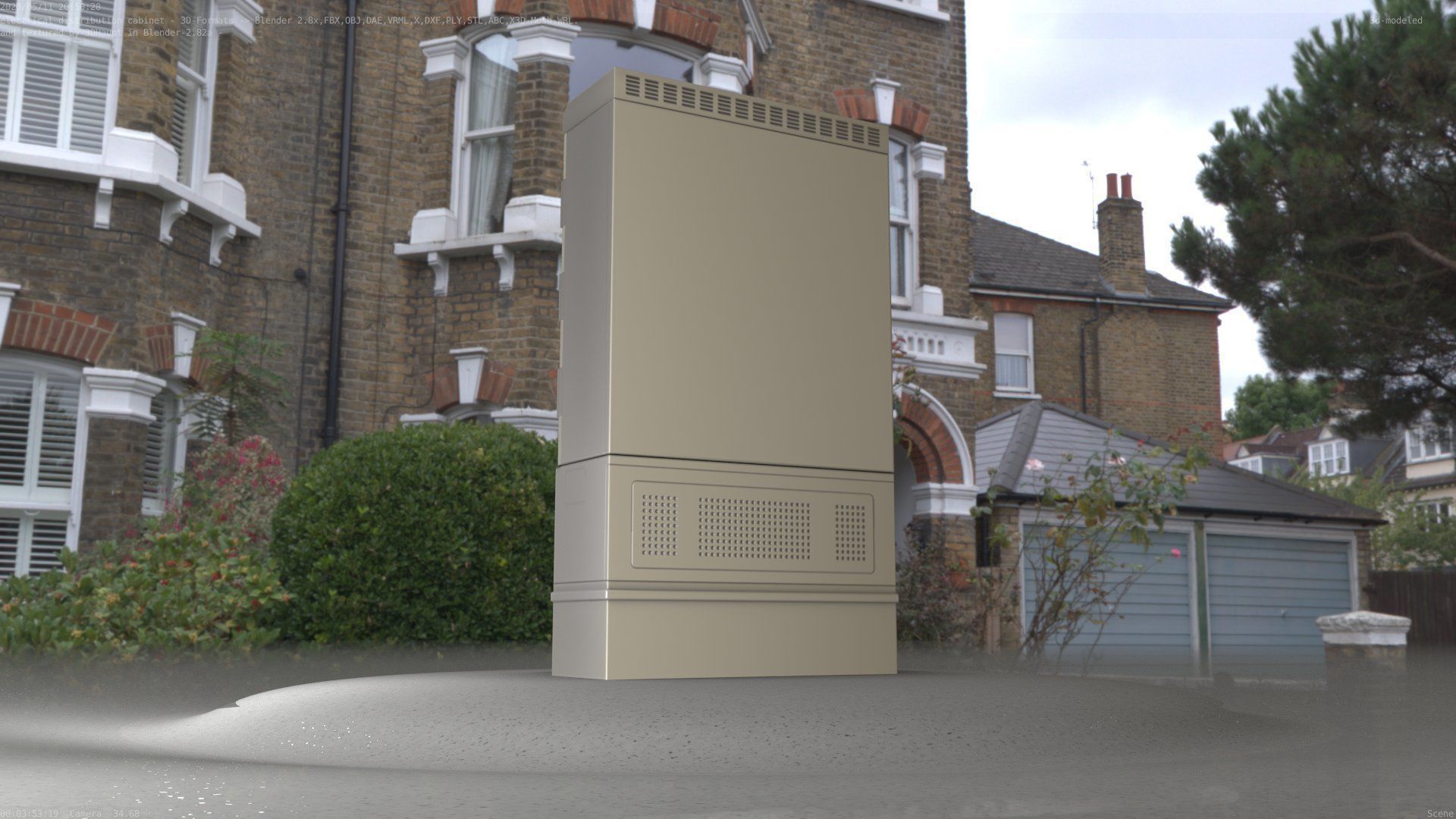 Electrical Distribution Cabinet 57 Low-poly 3D model_11