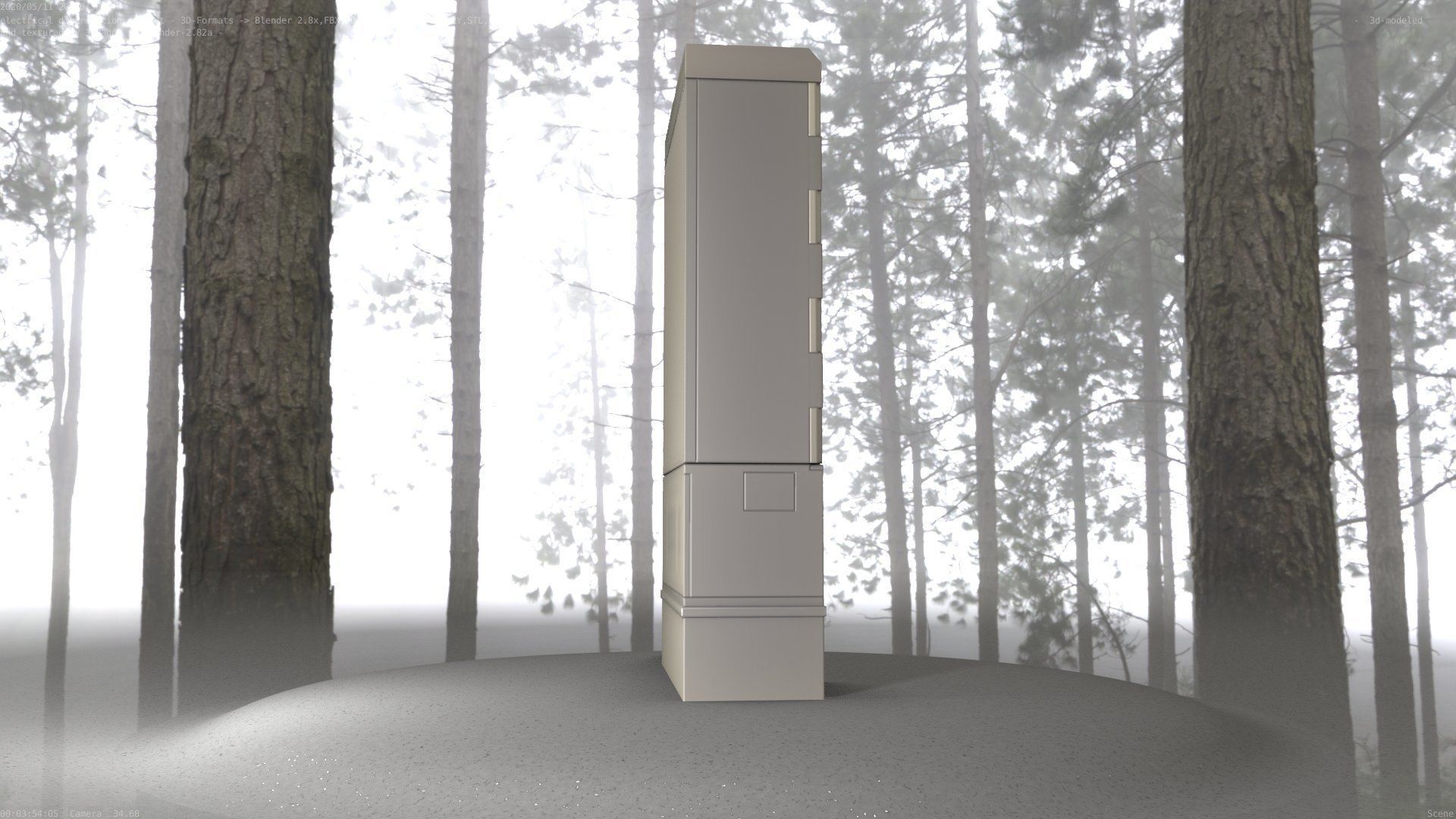Electrical Distribution Cabinet 57 Low-poly 3D model_21