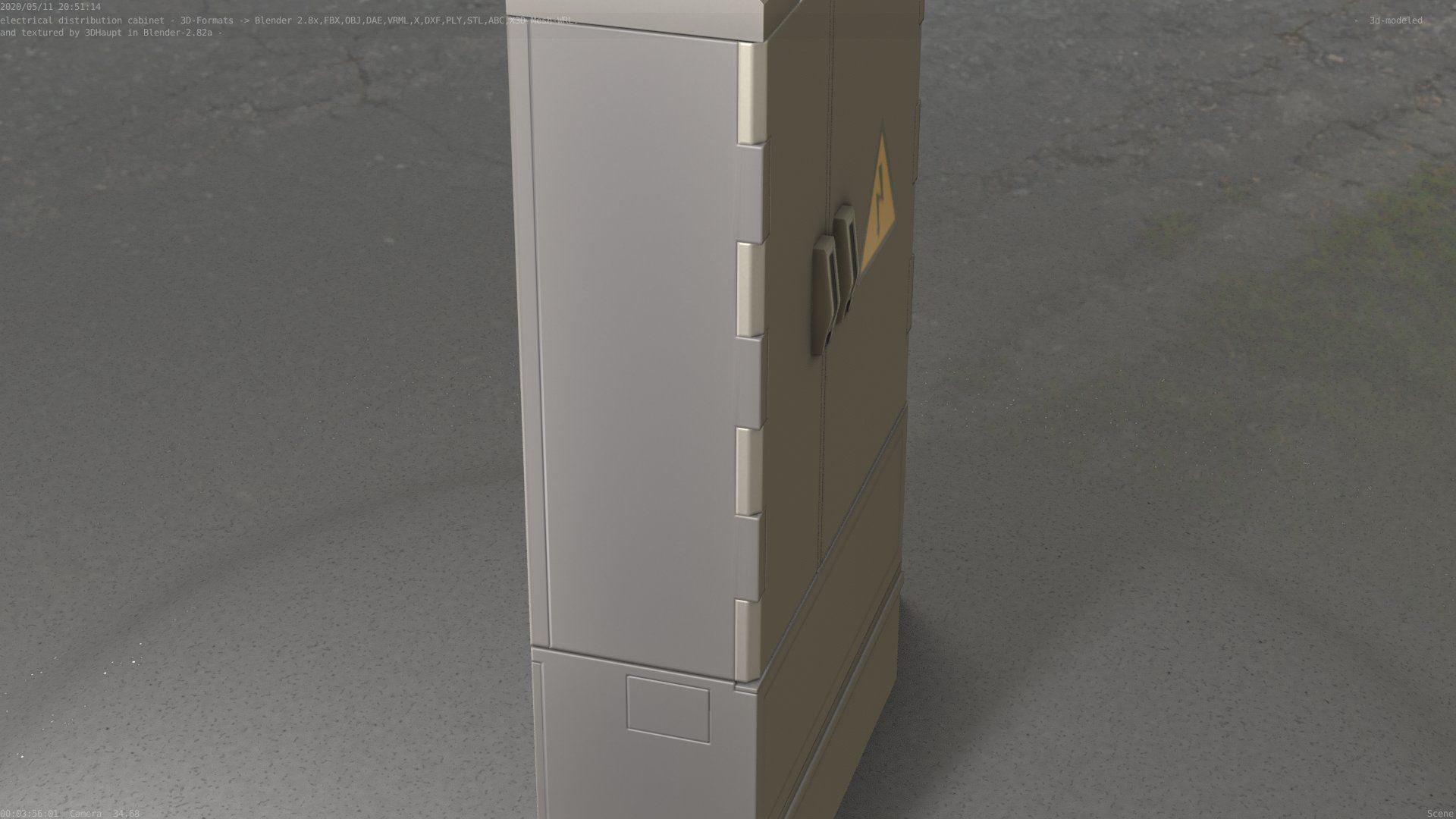Electrical Distribution Cabinet 57 Low-poly 3D model_65