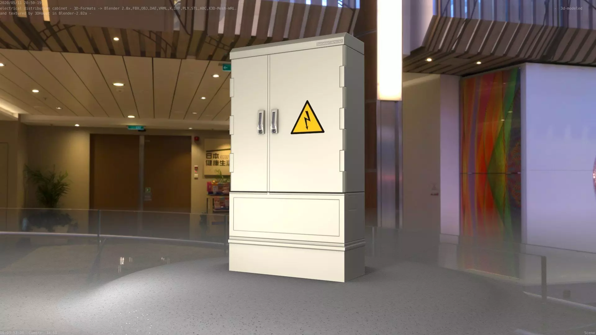 Electrical Distribution Cabinet 57 Low-poly 3D model_0