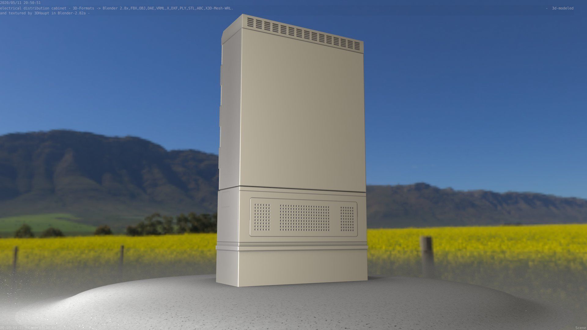 Electrical Distribution Cabinet 57 Low-poly 3D model_39