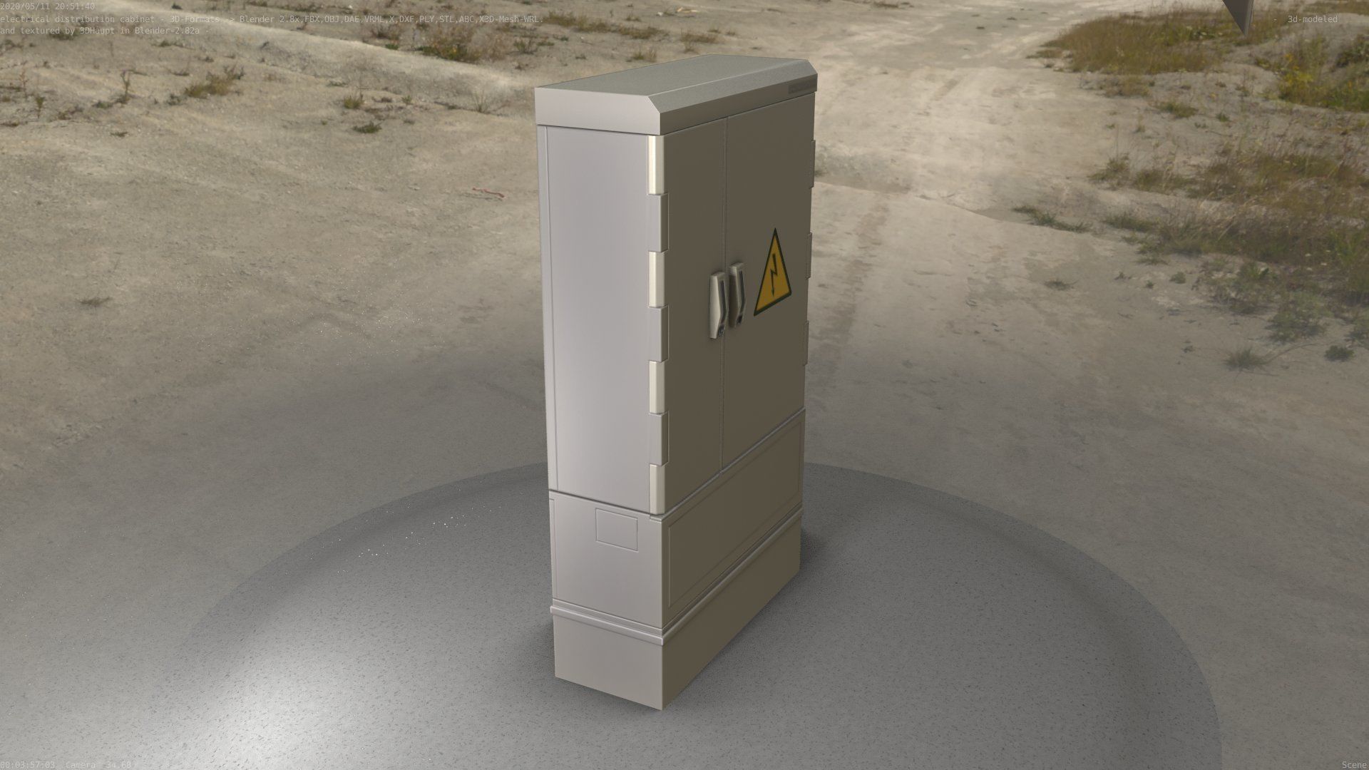 Electrical Distribution Cabinet 57 Low-poly 3D model_91