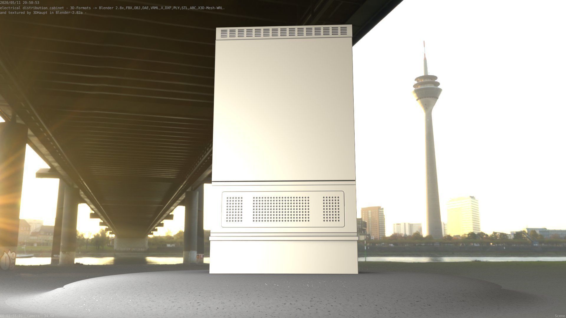 Electrical Distribution Cabinet 57 Low-poly 3D model_41