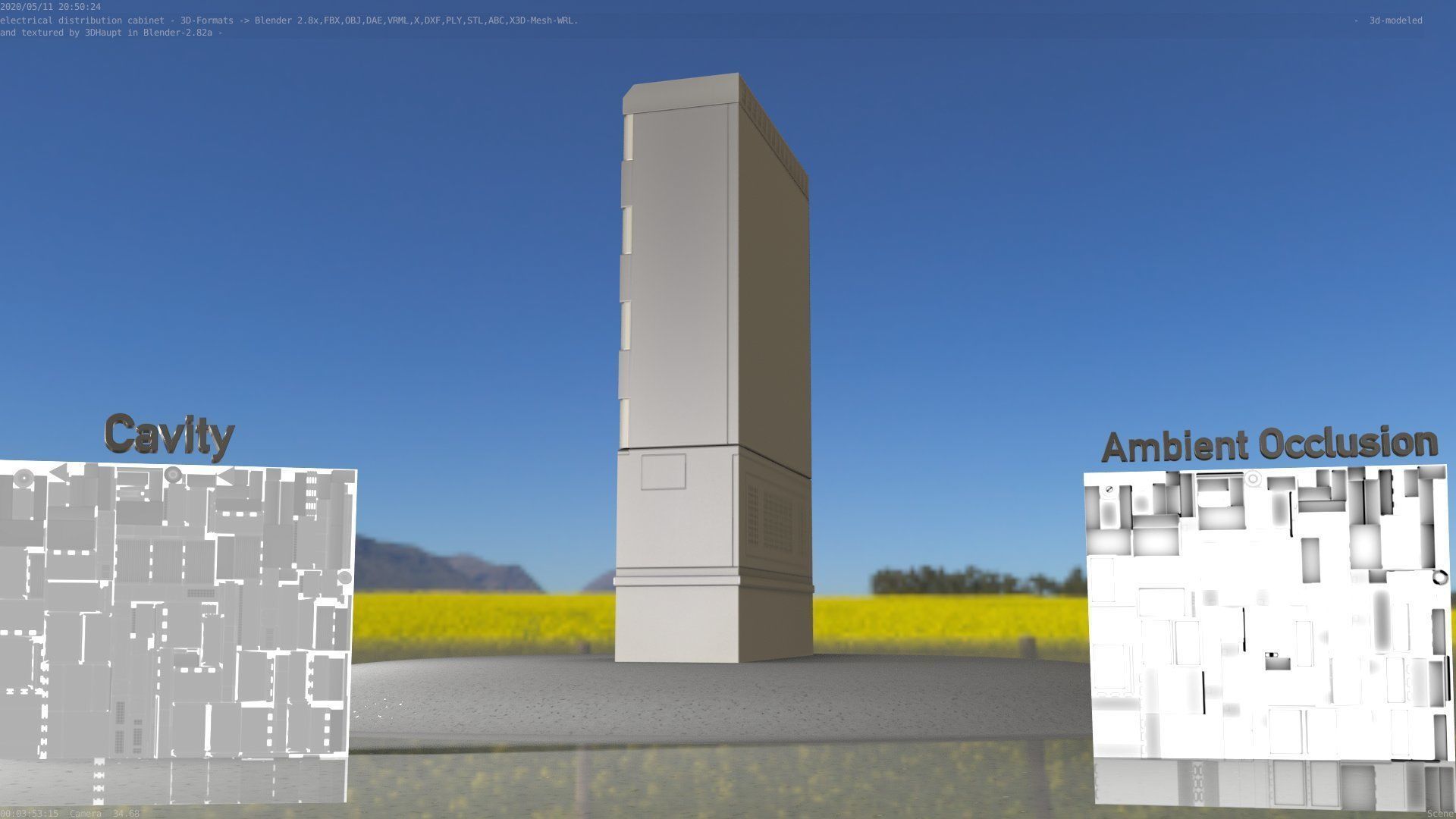 Electrical Distribution Cabinet 57 Low-poly 3D model_7