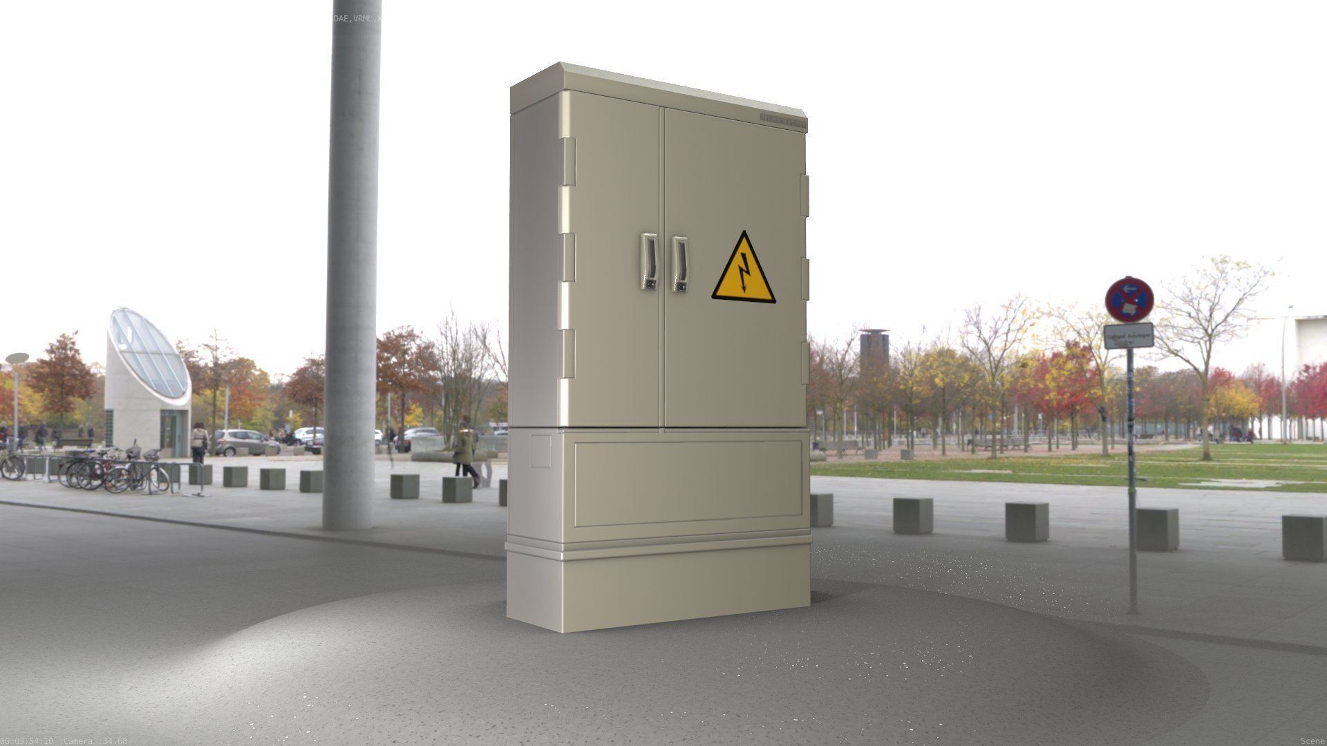 Electrical Distribution Cabinet 57 Low-poly 3D model_26