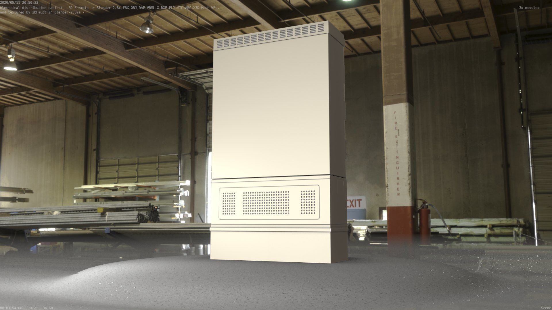 Electrical Distribution Cabinet 57 Low-poly 3D model_16