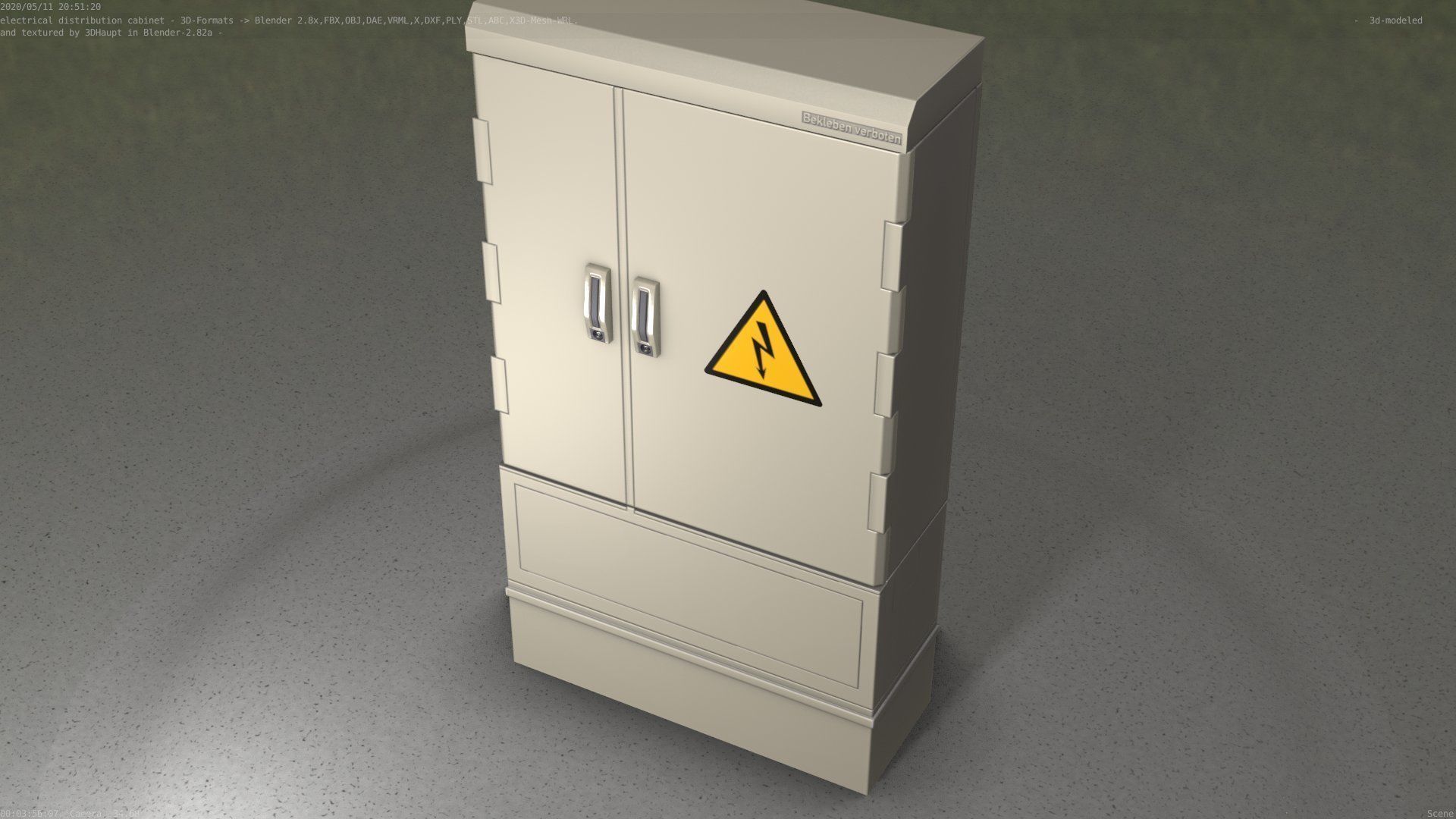 Electrical Distribution Cabinet 57 Low-poly 3D model_71