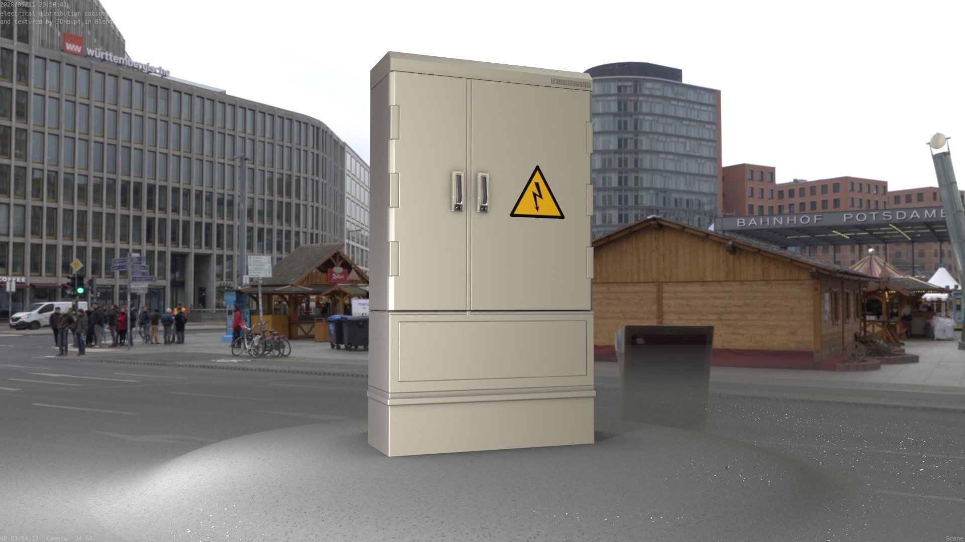 Electrical Distribution Cabinet 57 Low-poly 3D model_27